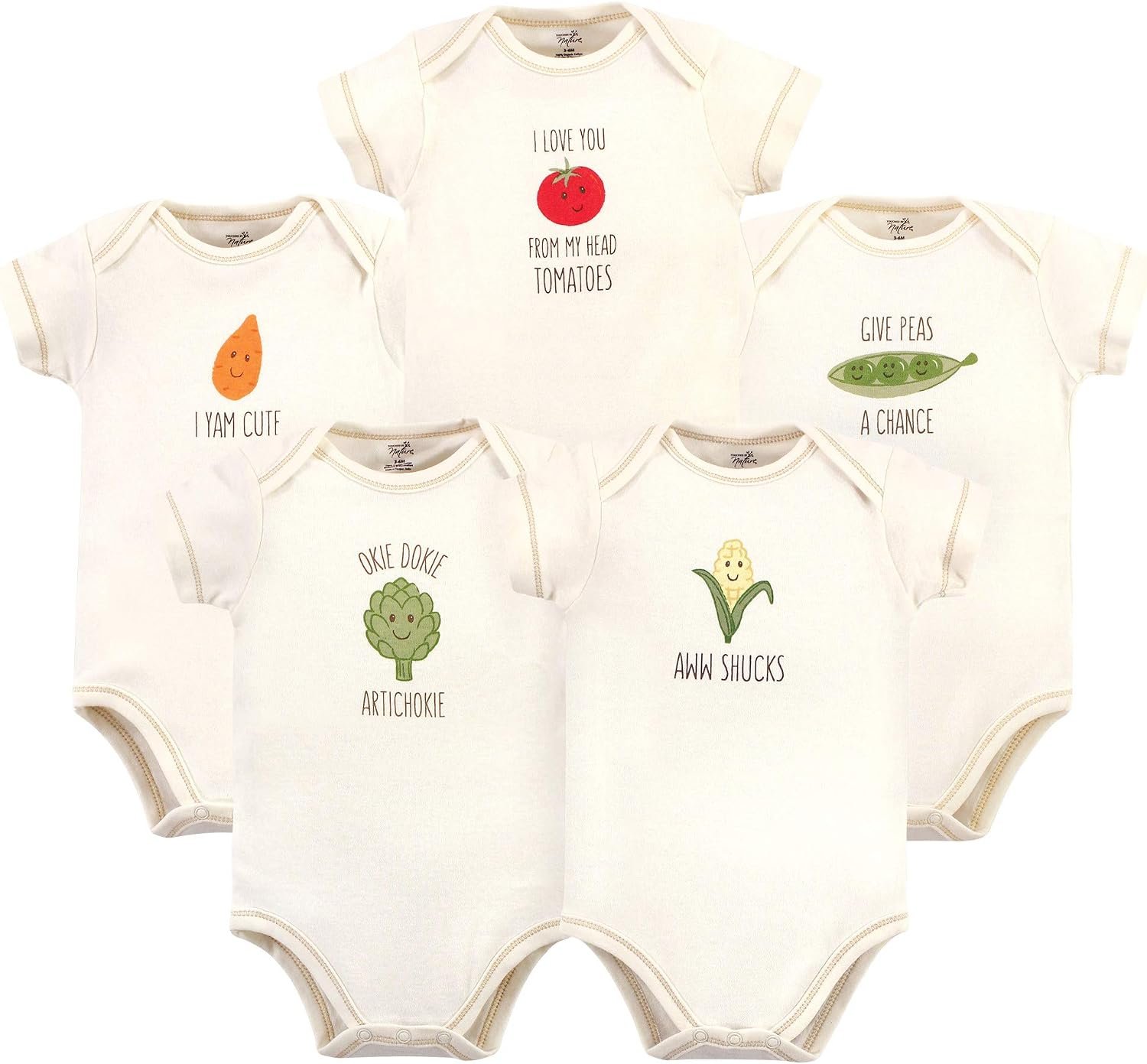 Touched by Nature Unisex Baby Organic Cotton Bodysuits