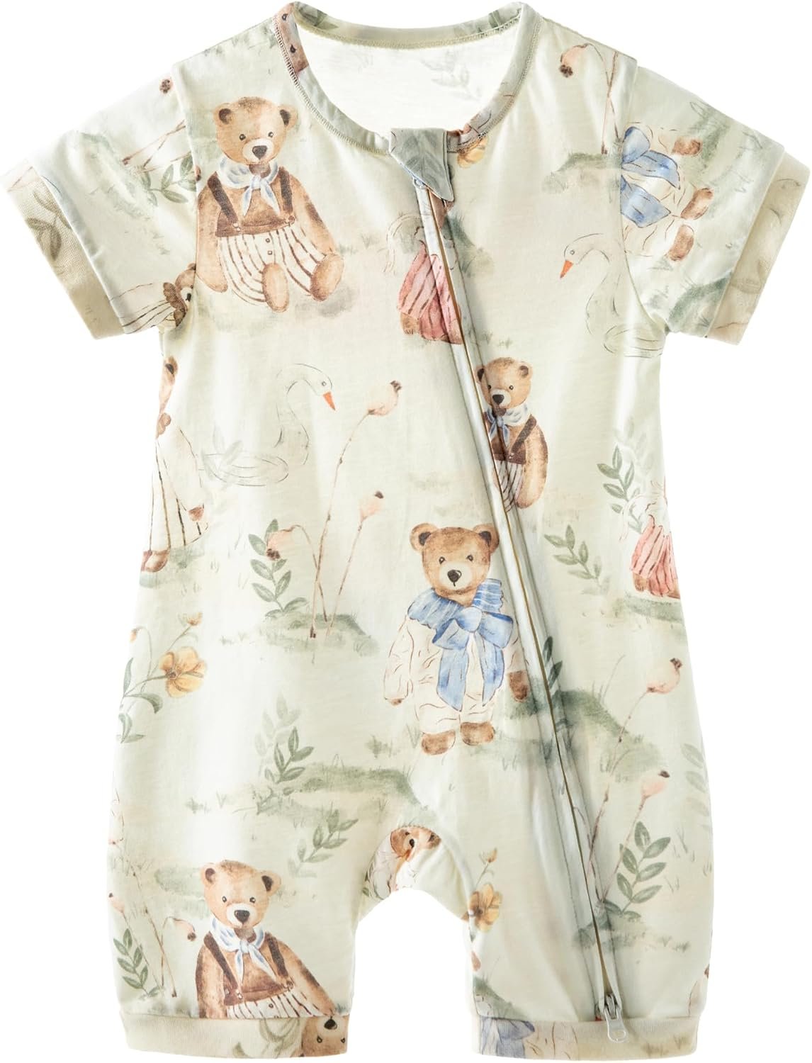 Organic Cotton Baby Romper for Boys & Girls, Short Sleeve Fairy Tale Jumpsuit, Soft & Breathable Summer Outfit Newborns