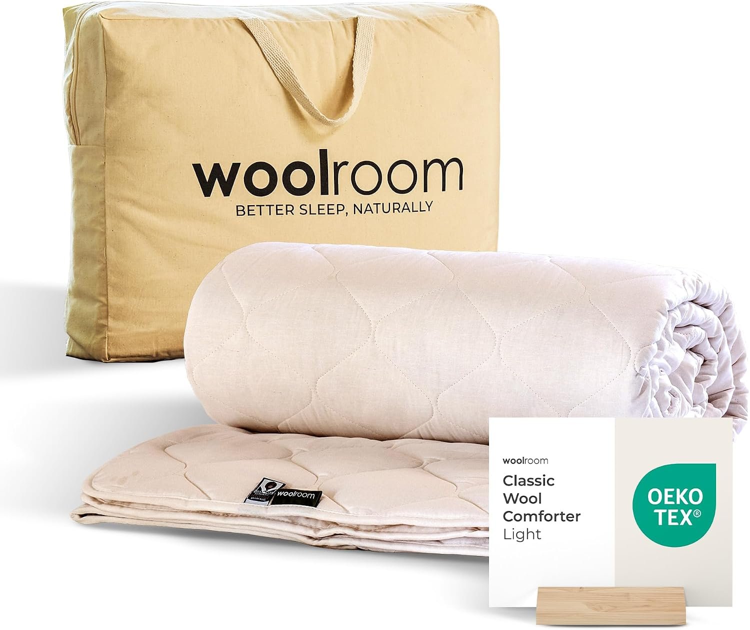 WOOLROOM Classic Wool Comforter Queen Full Size Light Natural Healthy Sleep