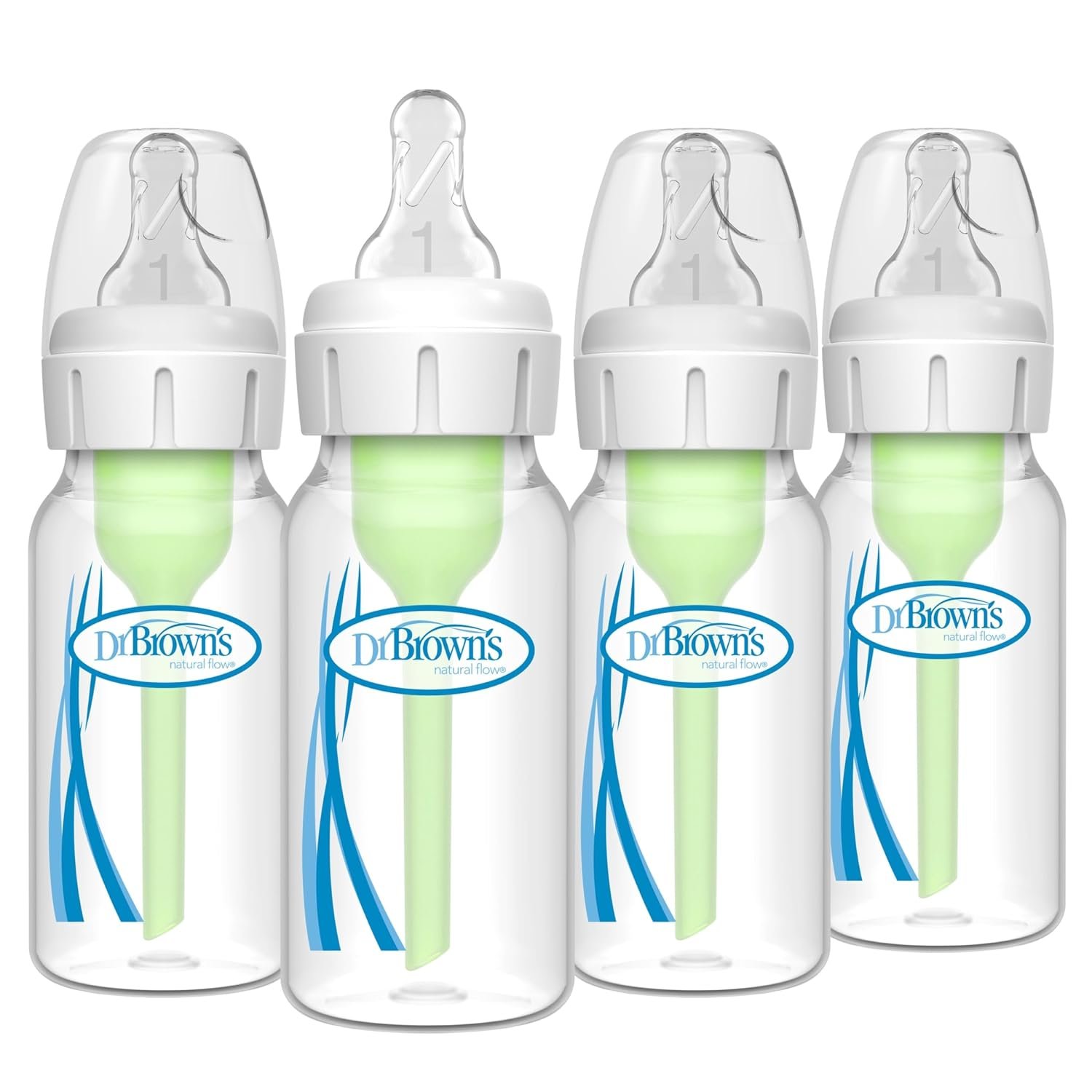 Dr. Brown’s Anti-Colic Options+ Narrow Baby Bottle, 4 oz, 4-Pack