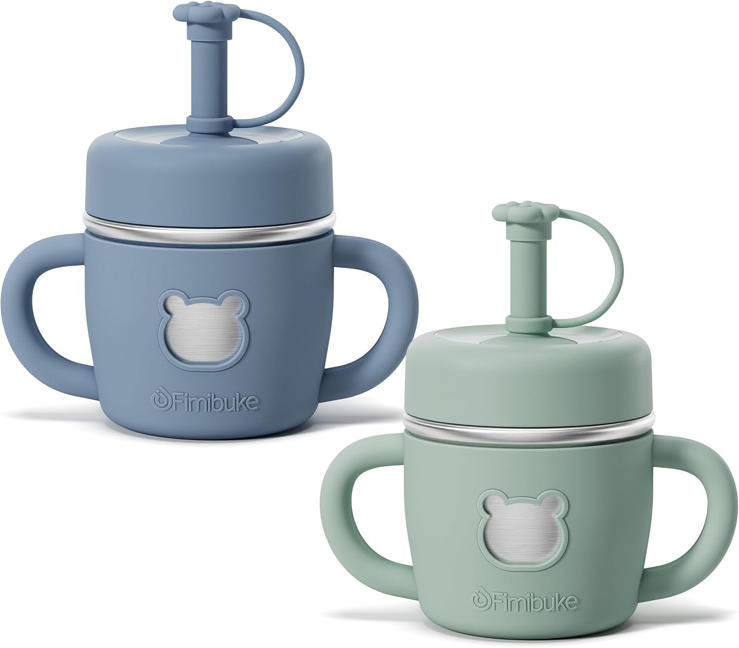 Fimibuke Sippy Cups for Toddlers, 10 OZ Spill Proof Stainless Steel Kid Cup