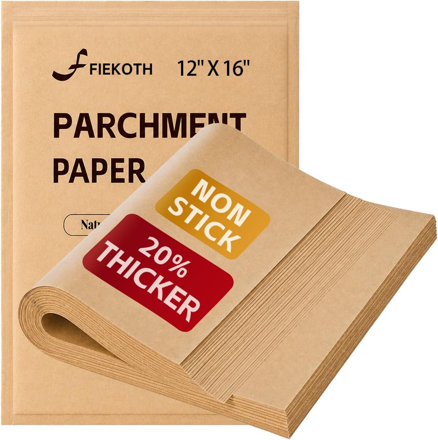 12×16 Inches Half Sheet Unbleached Parchment Paper Sheets, 66 Sq Ft Precut Parchment Paper for Baking, Cooking, Grilling, Air Fryer and Steaming, Fit for Half Sheet Pans