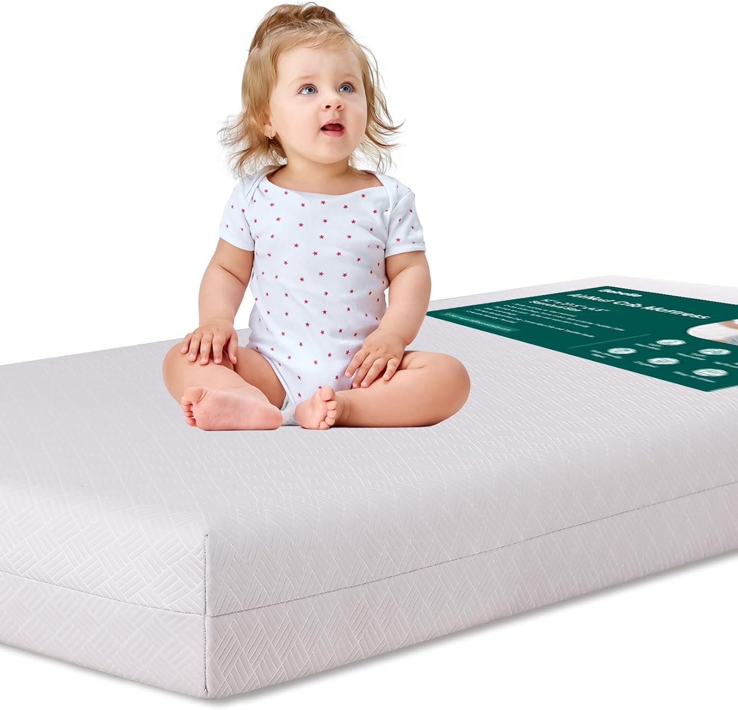 Babelio Memory Foam Crib Mattress, Breathable Dual Sided Toddler Mattress