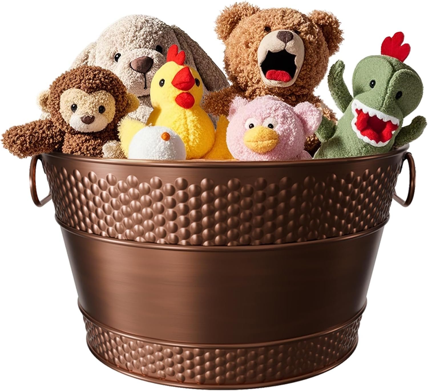 Copper Metal Dog Toy Storage Bin, 15-Quart
