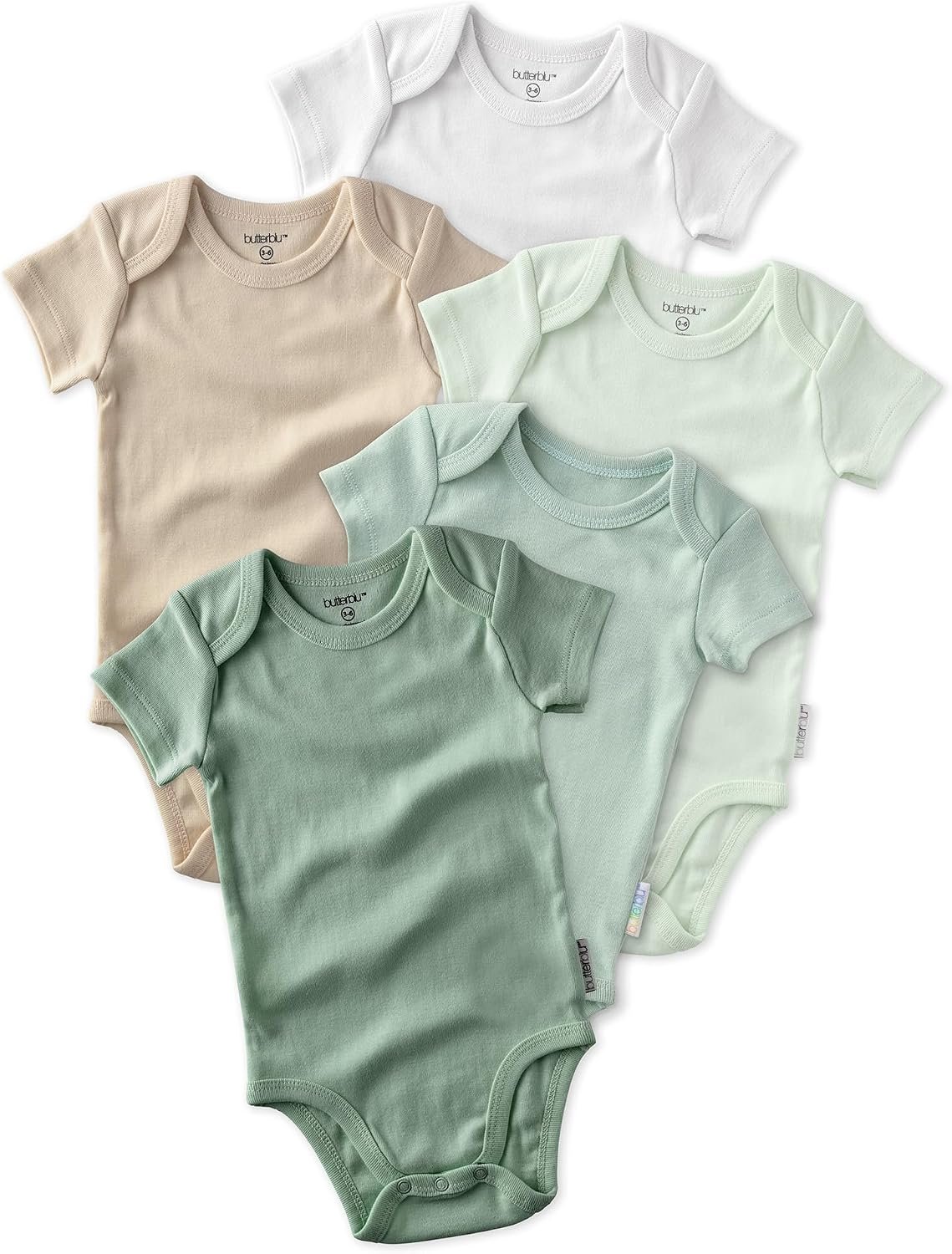 Butterblu Avery Multipack Short Sleeve Bodysuits 100% Organic Cotton