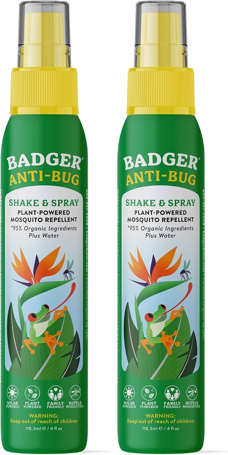 Badger Bug Spray, DEET-Free Citronella, Non-Toxic, 4 fl oz (2 Pack)
