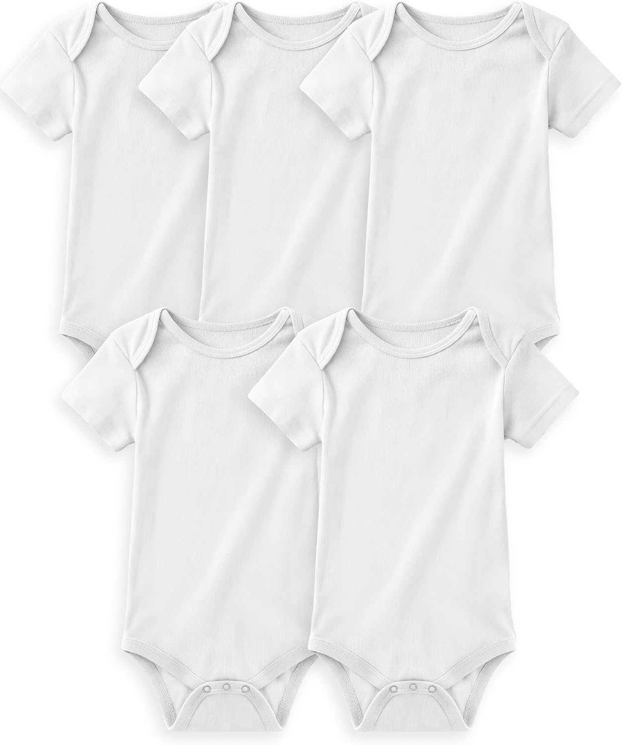 Yoofoss Baby Bodysuits 100% Organic Cotton Baby Short Sleeve Baby Boys Girls Clothes Soft Newborn Infant Romper,5 Pack