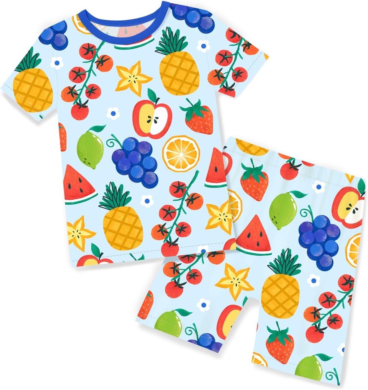 babee Reshinee Bamboo Viscose Toddler Boys Pajamas Set, Short Sleeve Kids