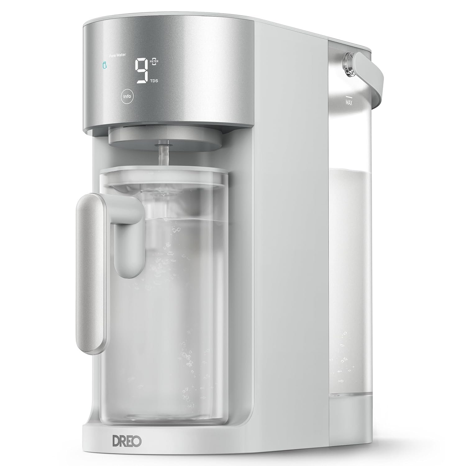 DREO Reverse Osmosis Water Filter Countertop, RO Filtration System, 3:1 Pure to Drain, TDS & Filter Life & Autofill Pitcher, Installation-Free, Self-Cleaning Water Purifier, RO Water Filter