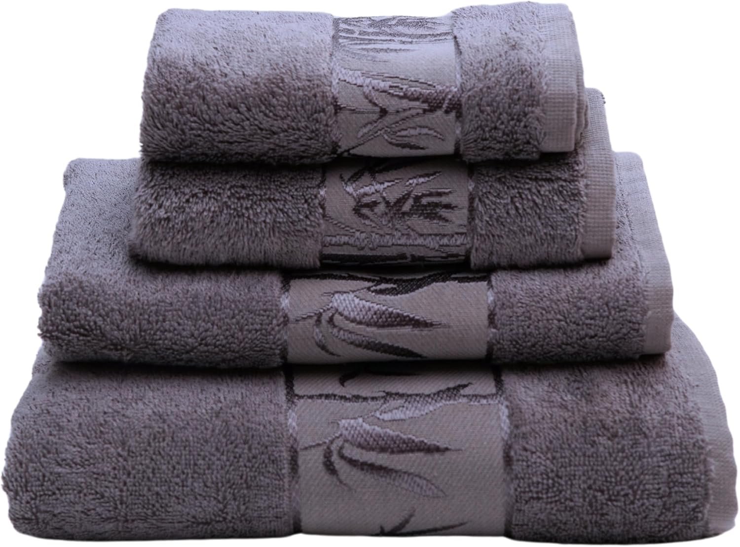Set of 4 Luxury Super Soft Towels – Premium Viscose Derived from Bamboo & Turkish Cotton for The Ultimate Bath Experience