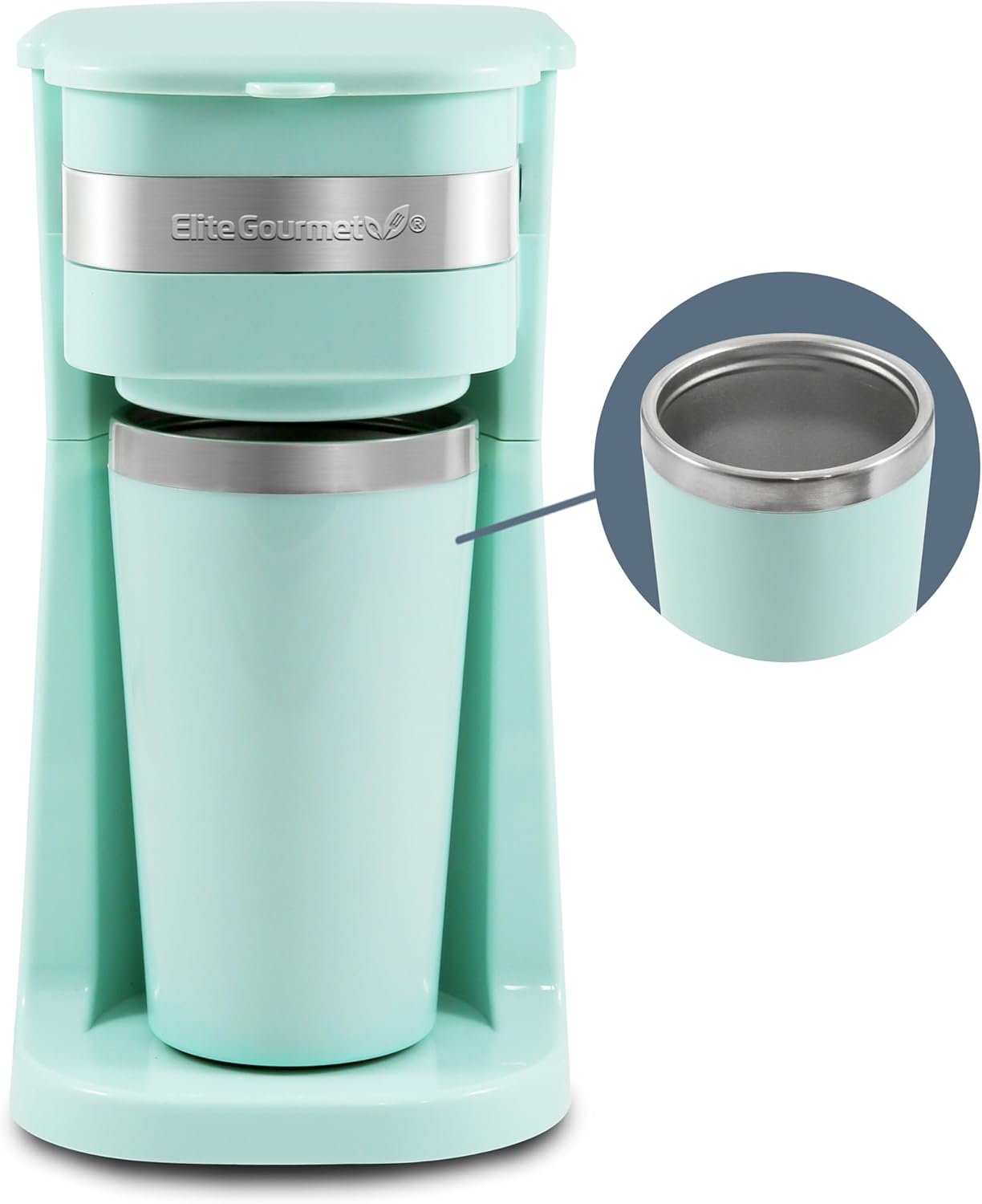 Elite Gourmet EHC113M Personal Single-Serve Compact Coffee Maker, Mint