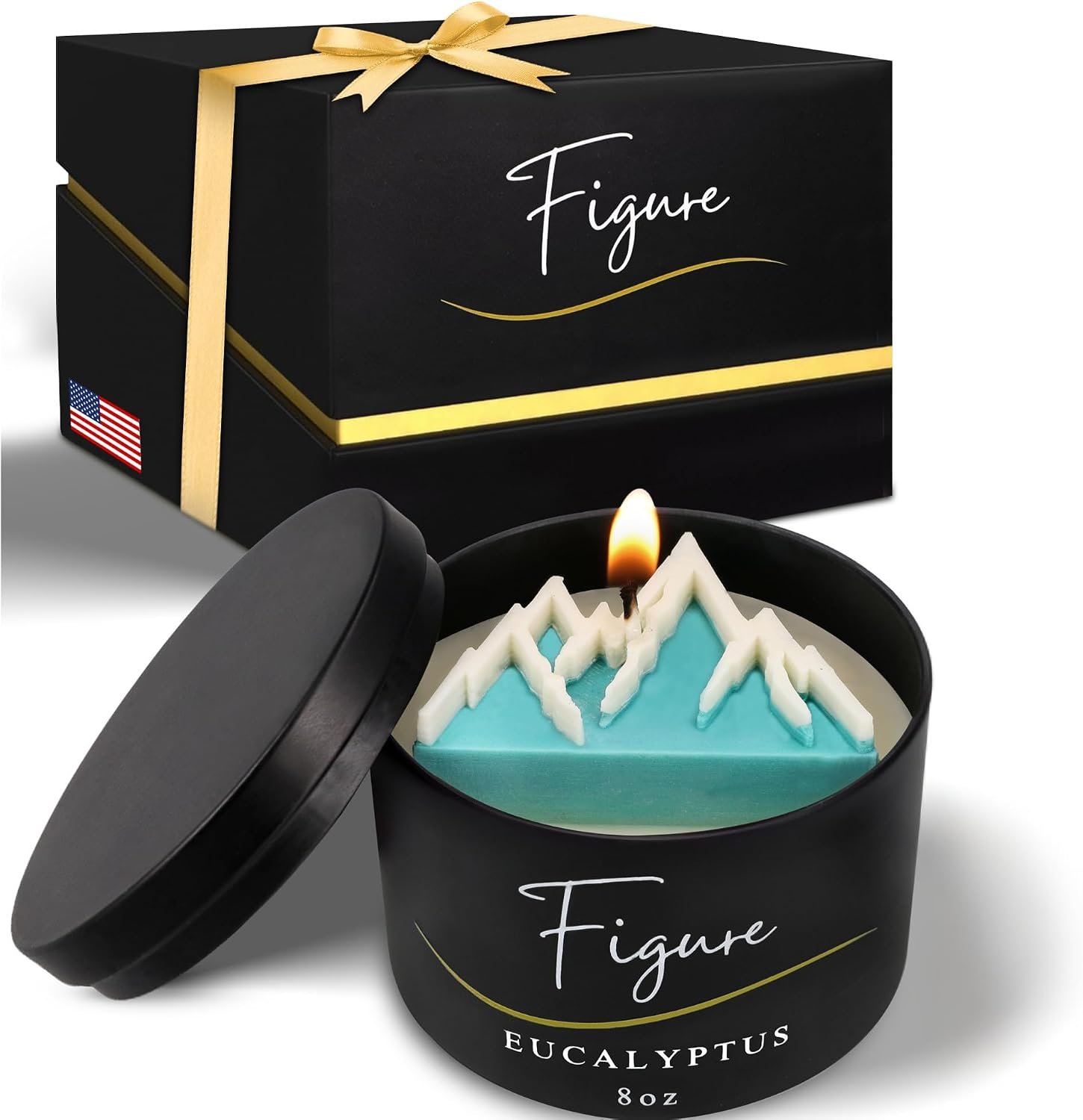 Mountain Eucalyptus Scented Candle – All Natural Aromatherapy for Women, Men, Camping, Outdoor Use | Made in USA | Beeswax & Soy Wax | Rustic Cabin & Farmhouse Decor | Premium Gift Box
