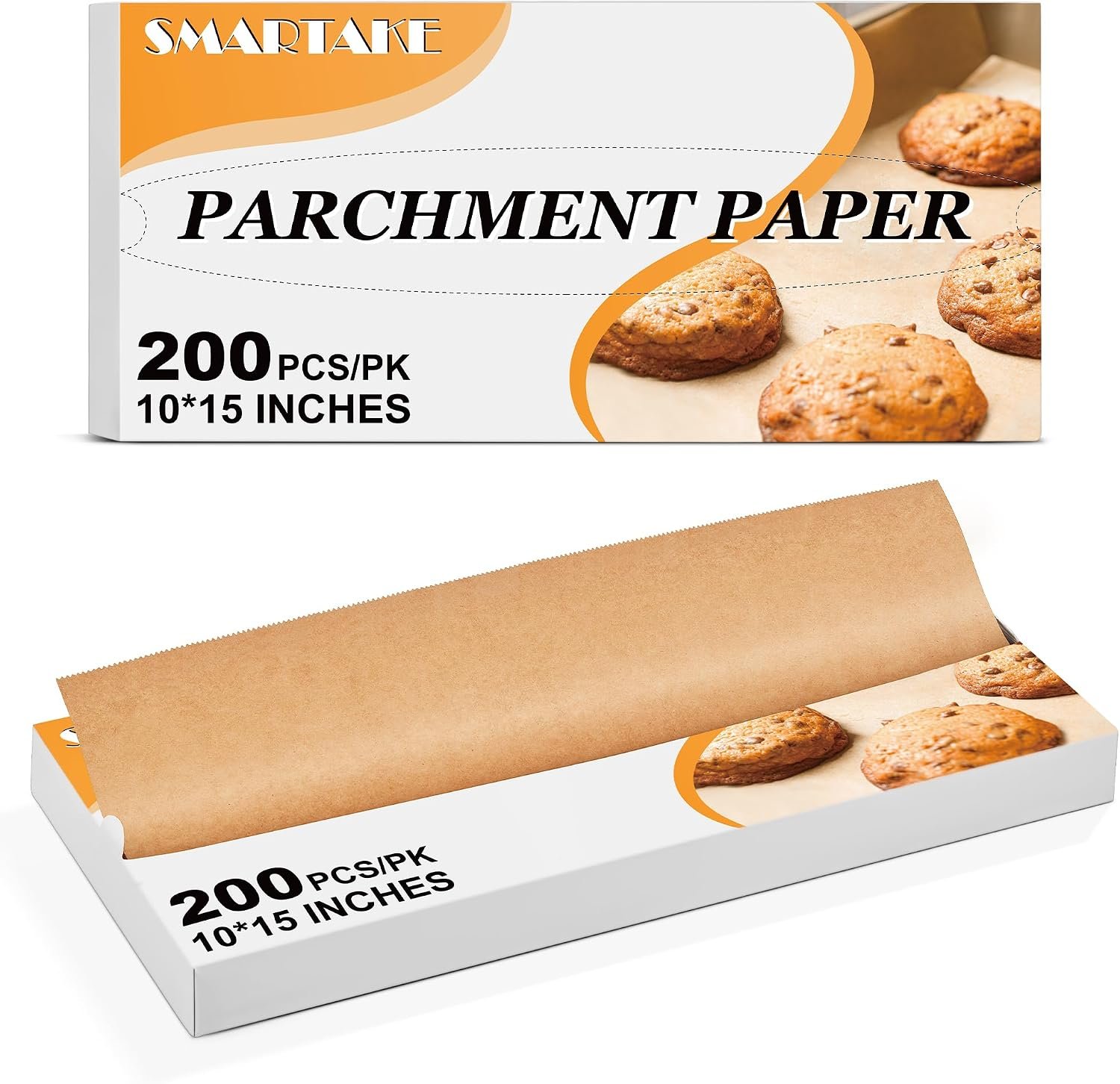 SMARTAKE 10.7×15 Inches Pop-Up Parchment Paper Sheets, Non-Stick, 200 Pcs