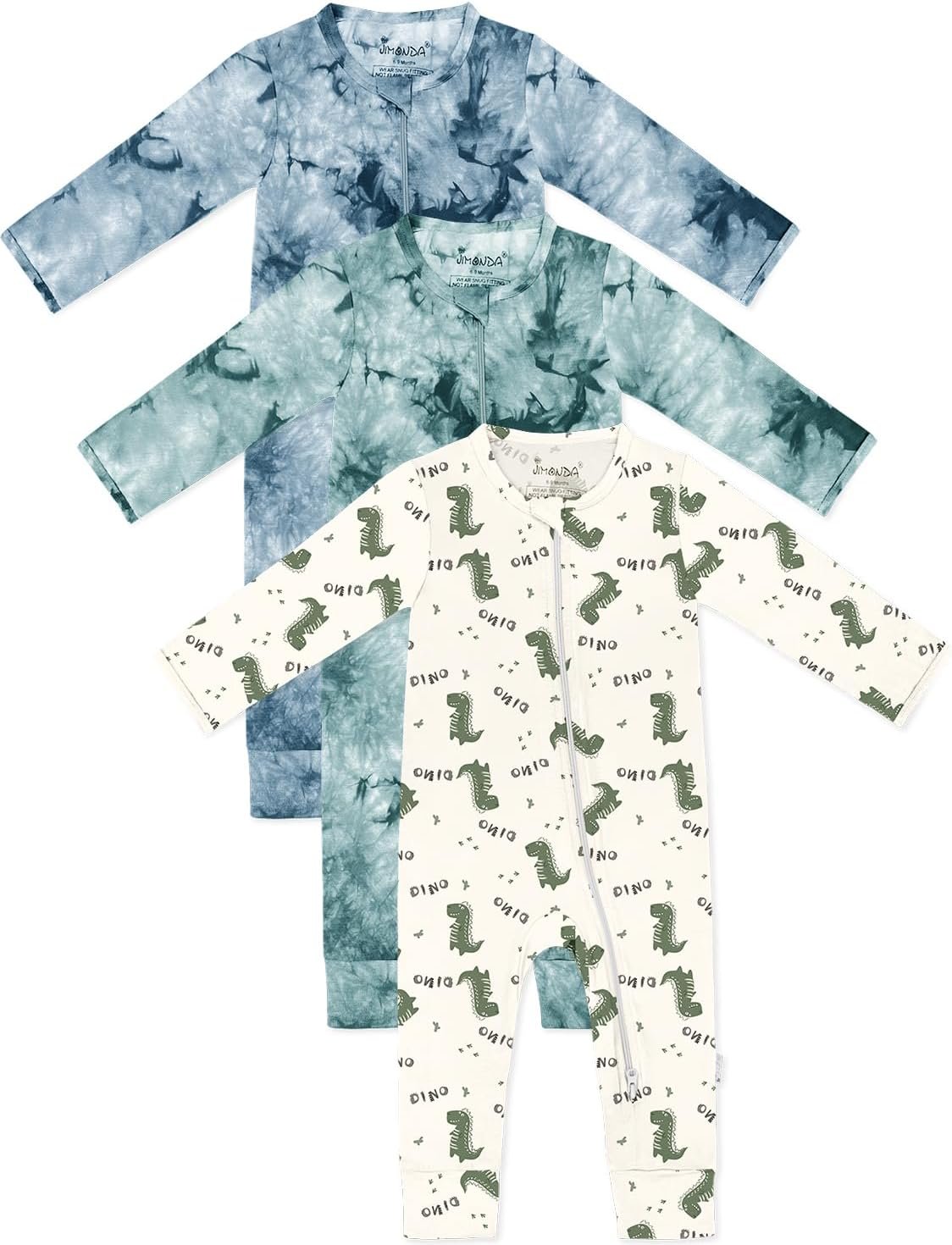 Jimonda Baby Girl Boys Bamboo Rayon Pajamas,Footless Pjs