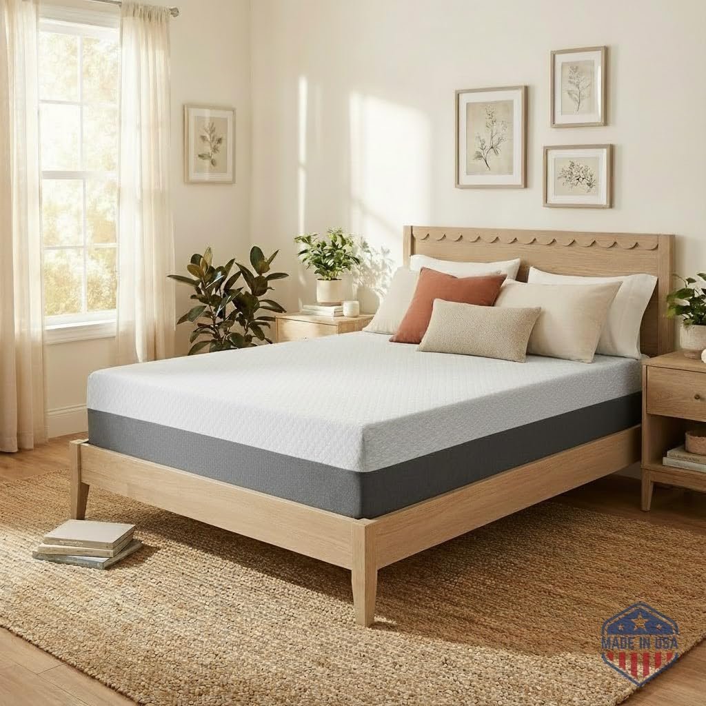 Celestial Sleep 10 Inch Full Mattress, Made in The USA, CertiPUR-US®, Oeko-Tex®, and Fiberglass-Free™ Certified Cooling Bed, Gel Memory Foam Mattress in a Box – Medium
