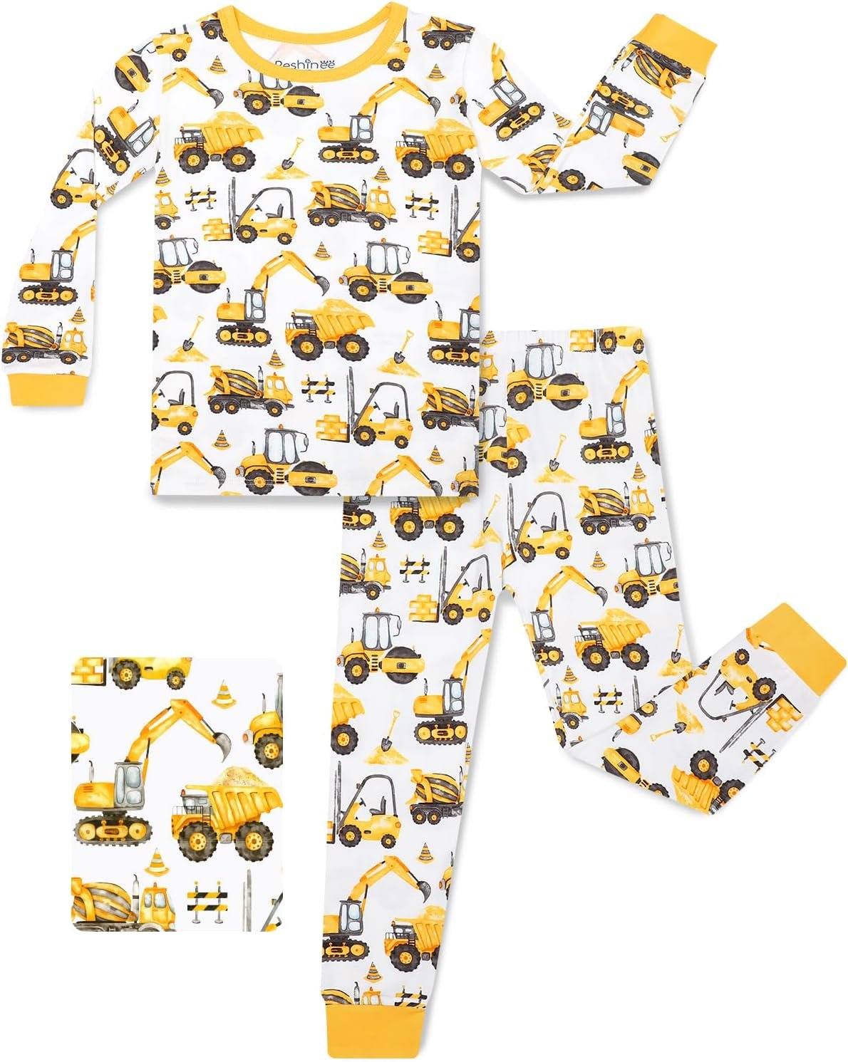 babee Reshinee Bamboo Viscose Toddler Kids Pajamas Set, Long Sleeve Boys