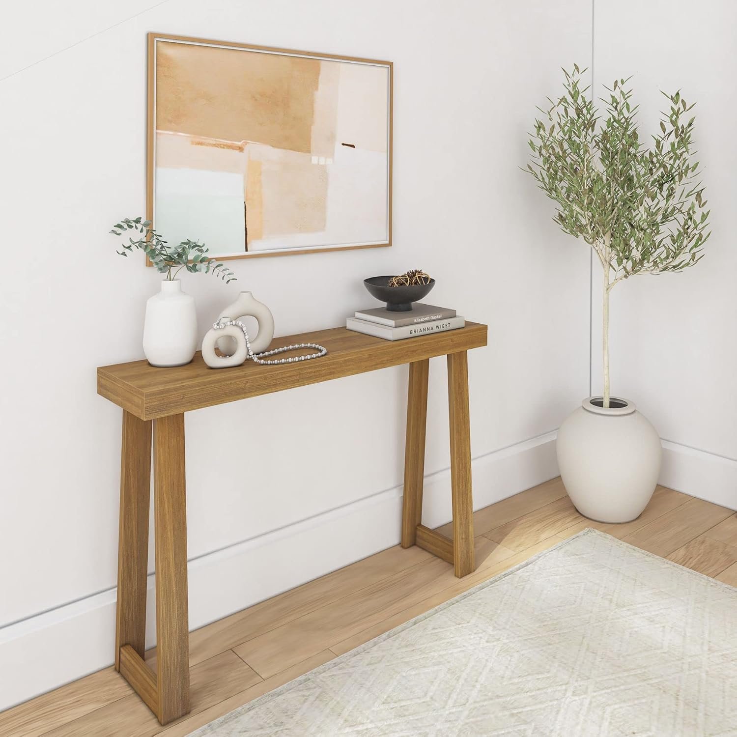 Plank+Beam Classic Console Table, 46 Inch, Pecan