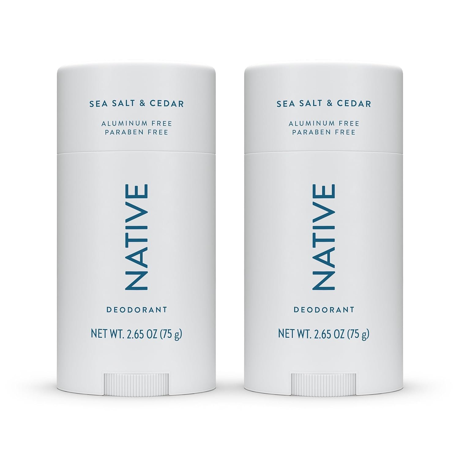 Native Deodorant Contains Naturally Derived Ingredients, 72 Hour Odor Control, Deodorant for Women and Men, Aluminum Free, Sea Salt & Cedar 2.3 oz (Pack of 2)