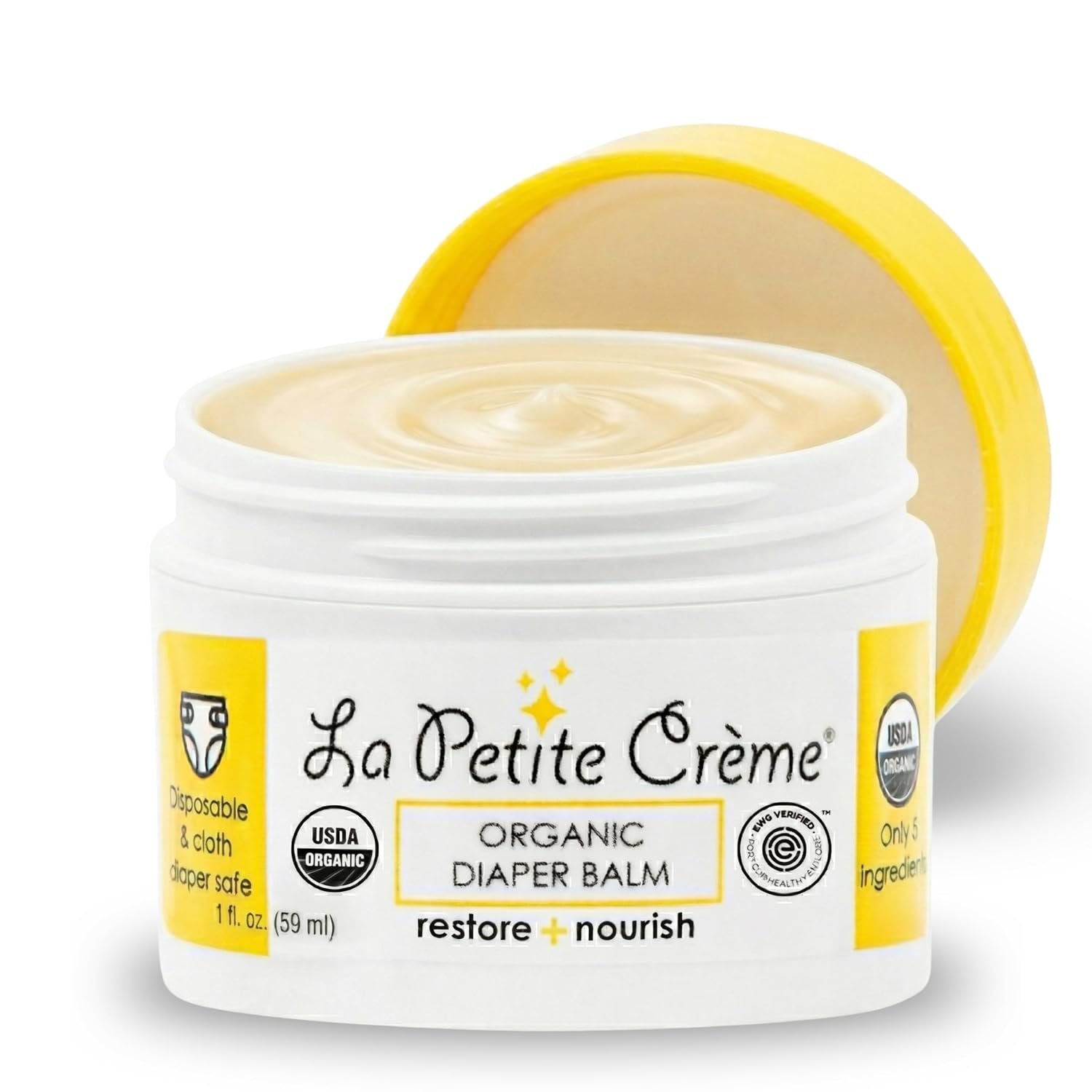 La Petite Creme Diaper Balm – Healing & Nourishing Diaper Rash Cream, 1 oz