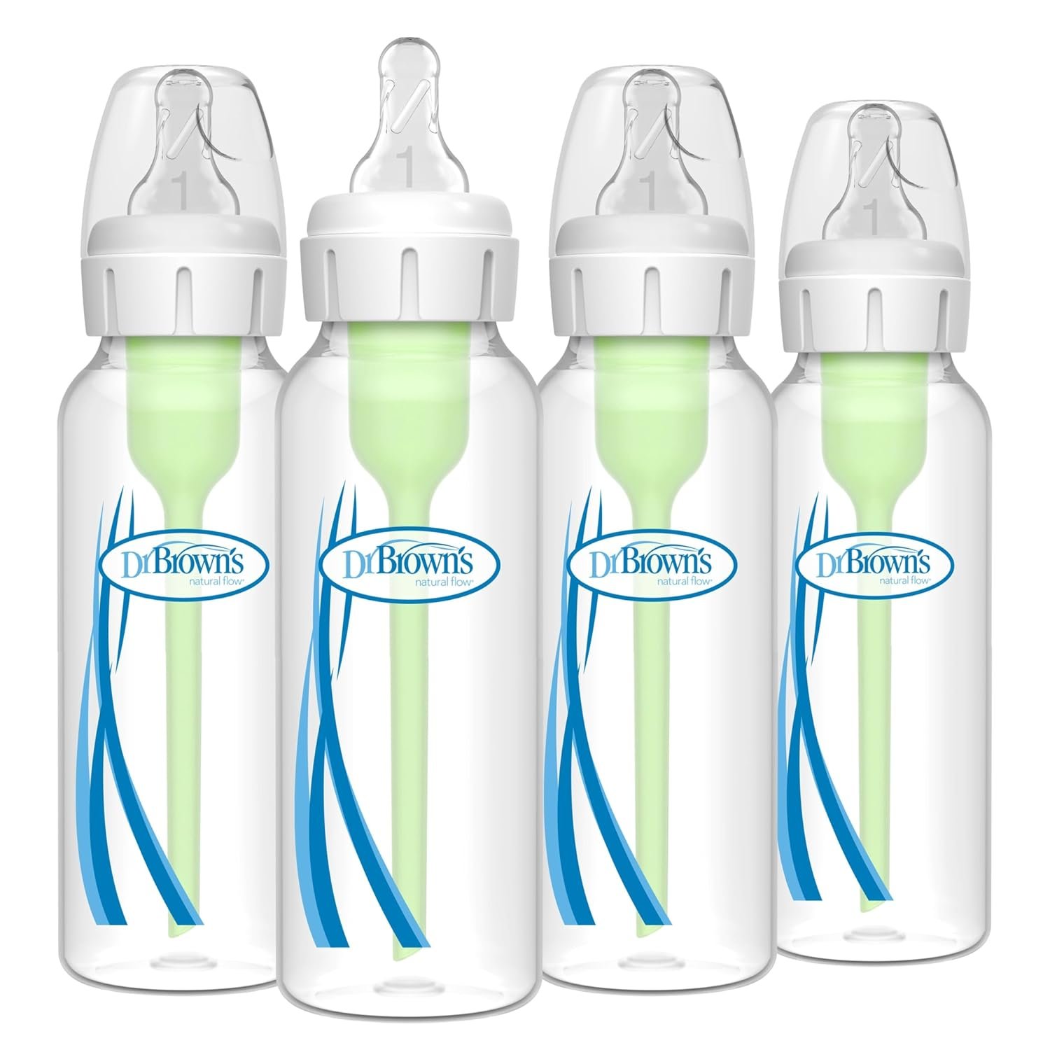 Dr. Brown’s Anti-Colic Options+ Narrow Baby Bottle, 8 oz, 4-Pack