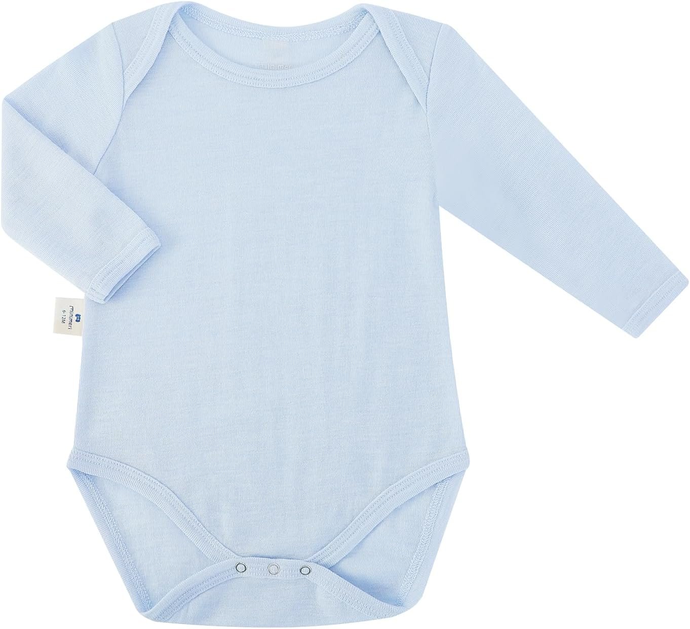 Baby Merino Wool Silk Long Sleeve Bodysuit with Snaps