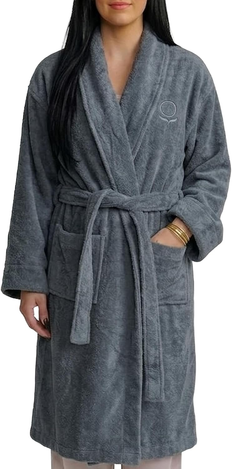 Naturepedic Premium Velour Bathrobe for Women – Absorbent and Thick Terry Cloth Interior