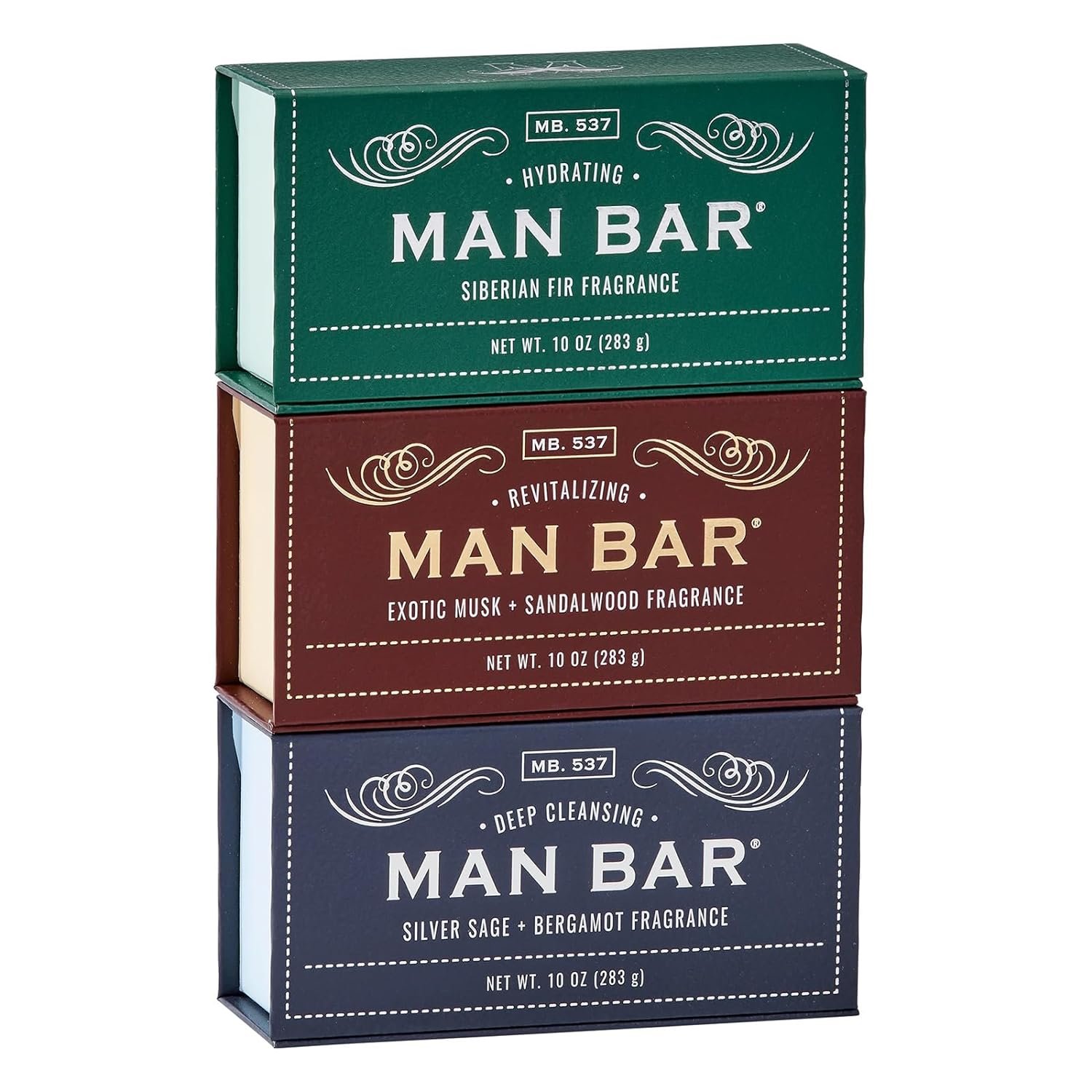 San Francisco Soap Company Man Bar 3-Piece Gift Set – No Harmful Chemicals – Good for all Skin Types – Made in the USA