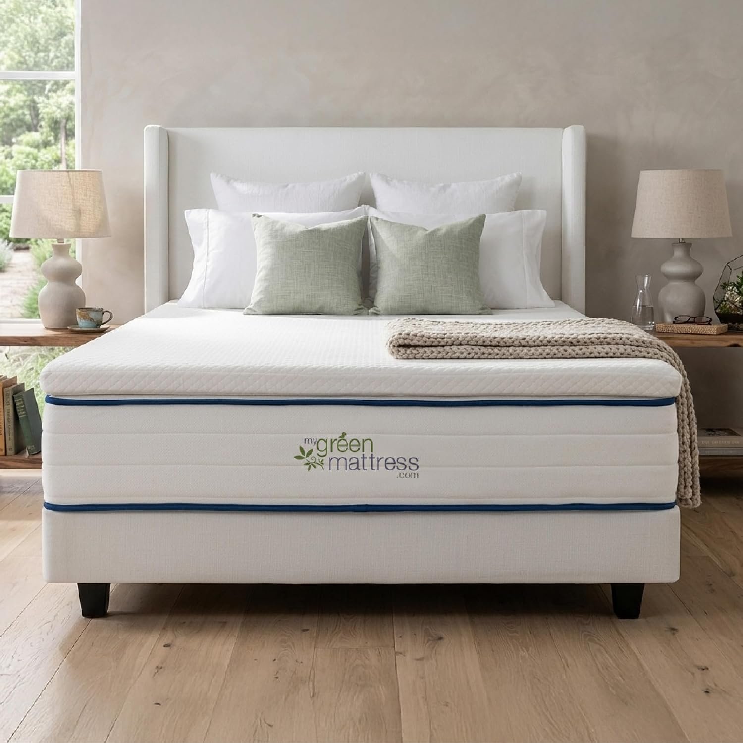 My Green Mattress Organic Latex Mattress Topper – 2 Inch GOLS Certified Dunlop Latex, GOTS Cotton Removable Cover, Breathable Soft Comfort Layer for Mattress Upgrade, Natural Color – Twin
