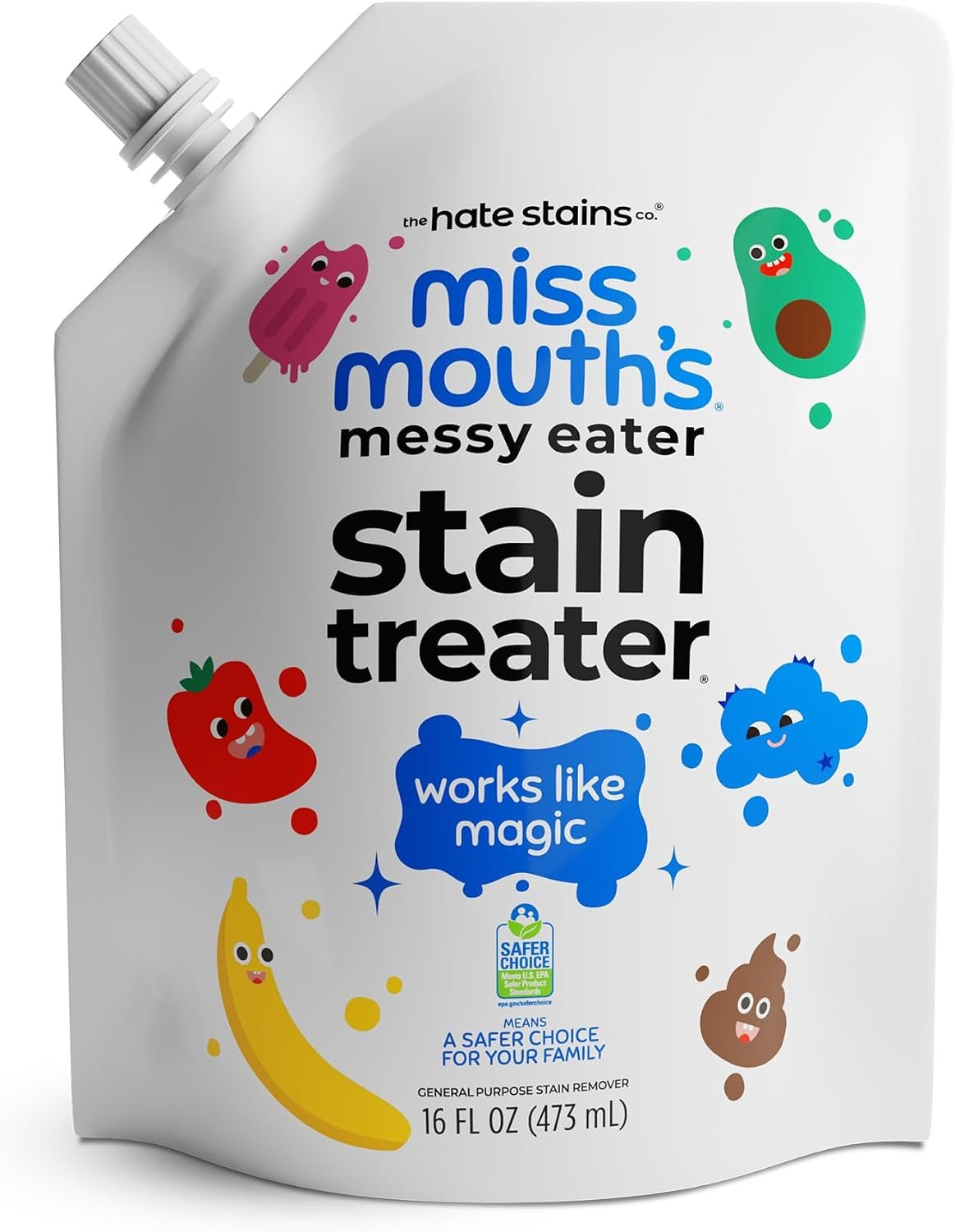 Miss Mouth’s Messy Eater Refill, Laundry Stain Remover, 16 Oz Pouch
