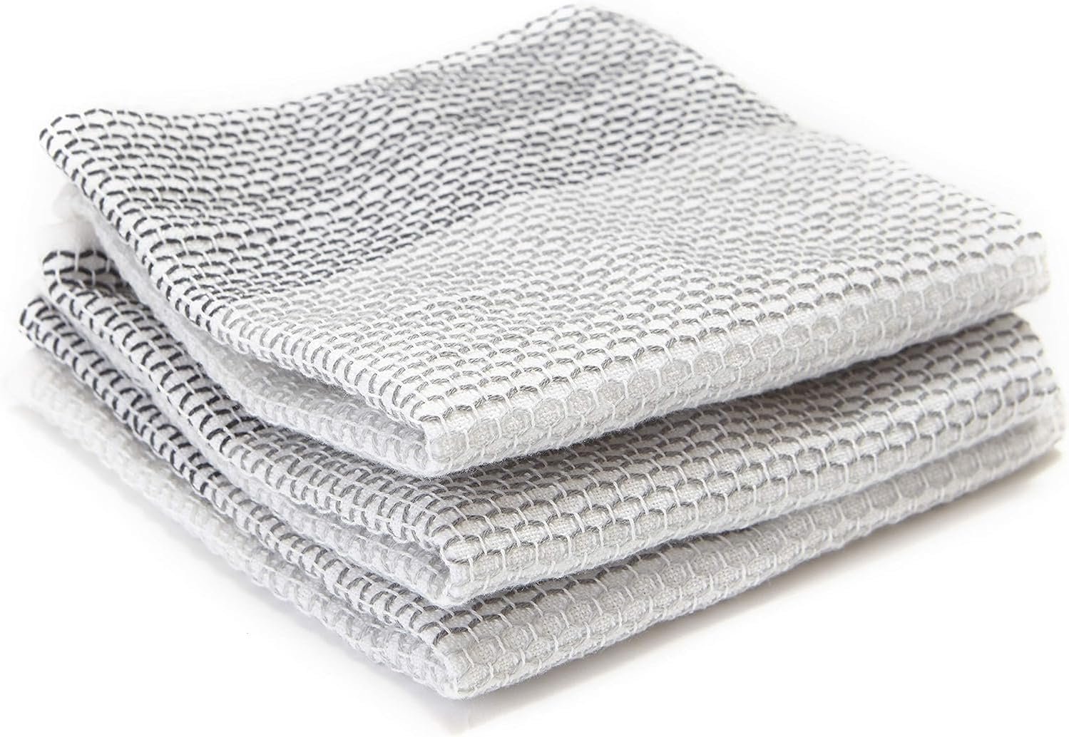 Full Circle Tidy 100% Organic Cotton Dish Cloths 3 Pack, Kitchen Towels