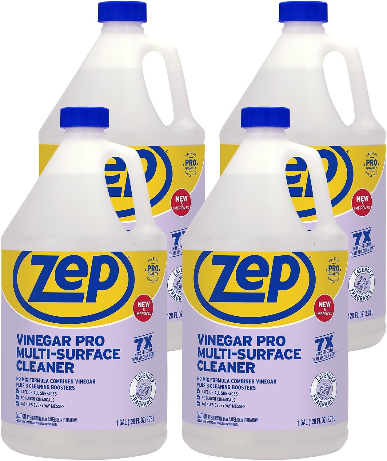 Zep All-Purpose Cleaner With Vinegar – 1 Gallon (Case of 4) R48410 – Gentle for Everyday Use