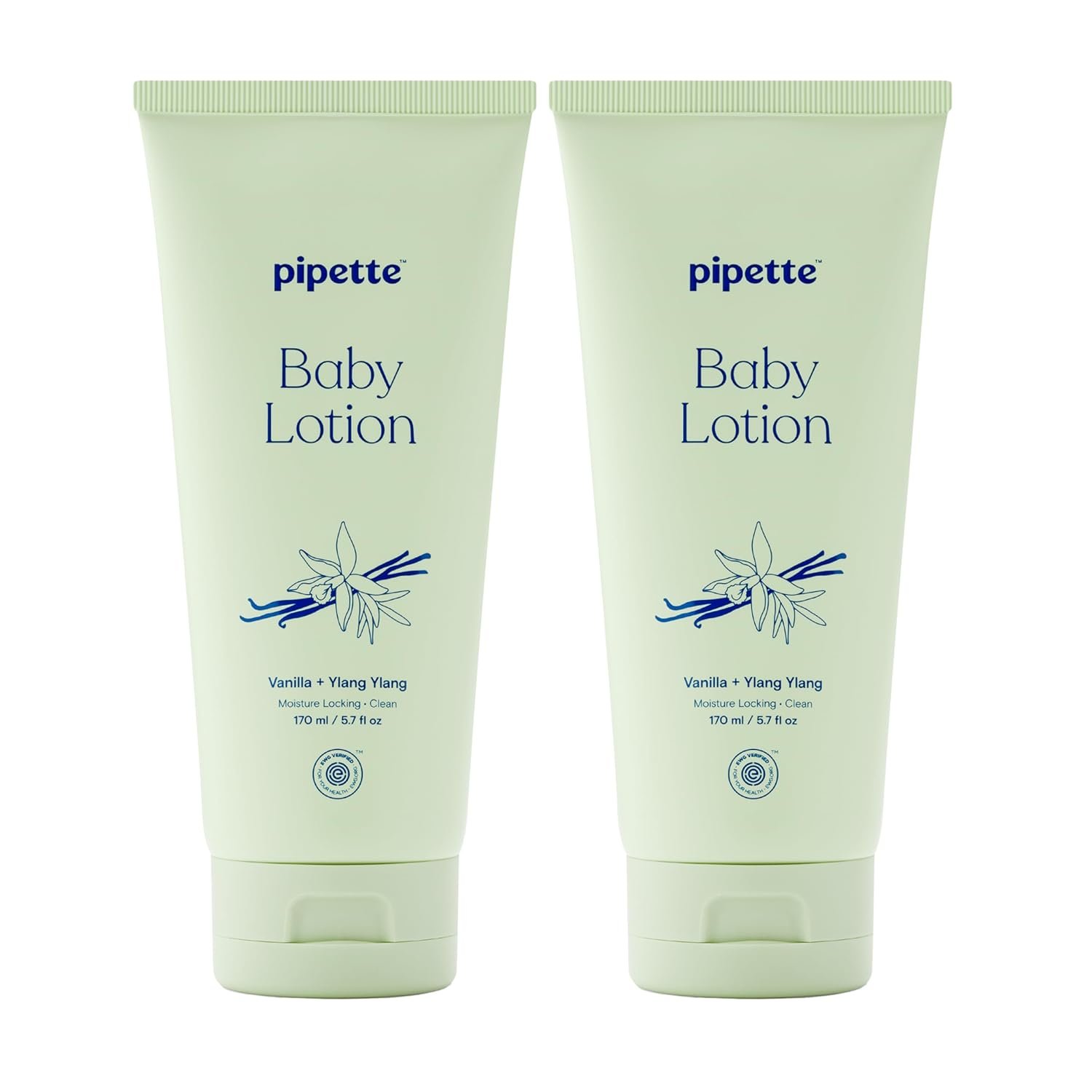 Pipette Baby Lotion, Vanilla + Ylang Ylang Scent, 5.7 fl oz (Pack of 2)