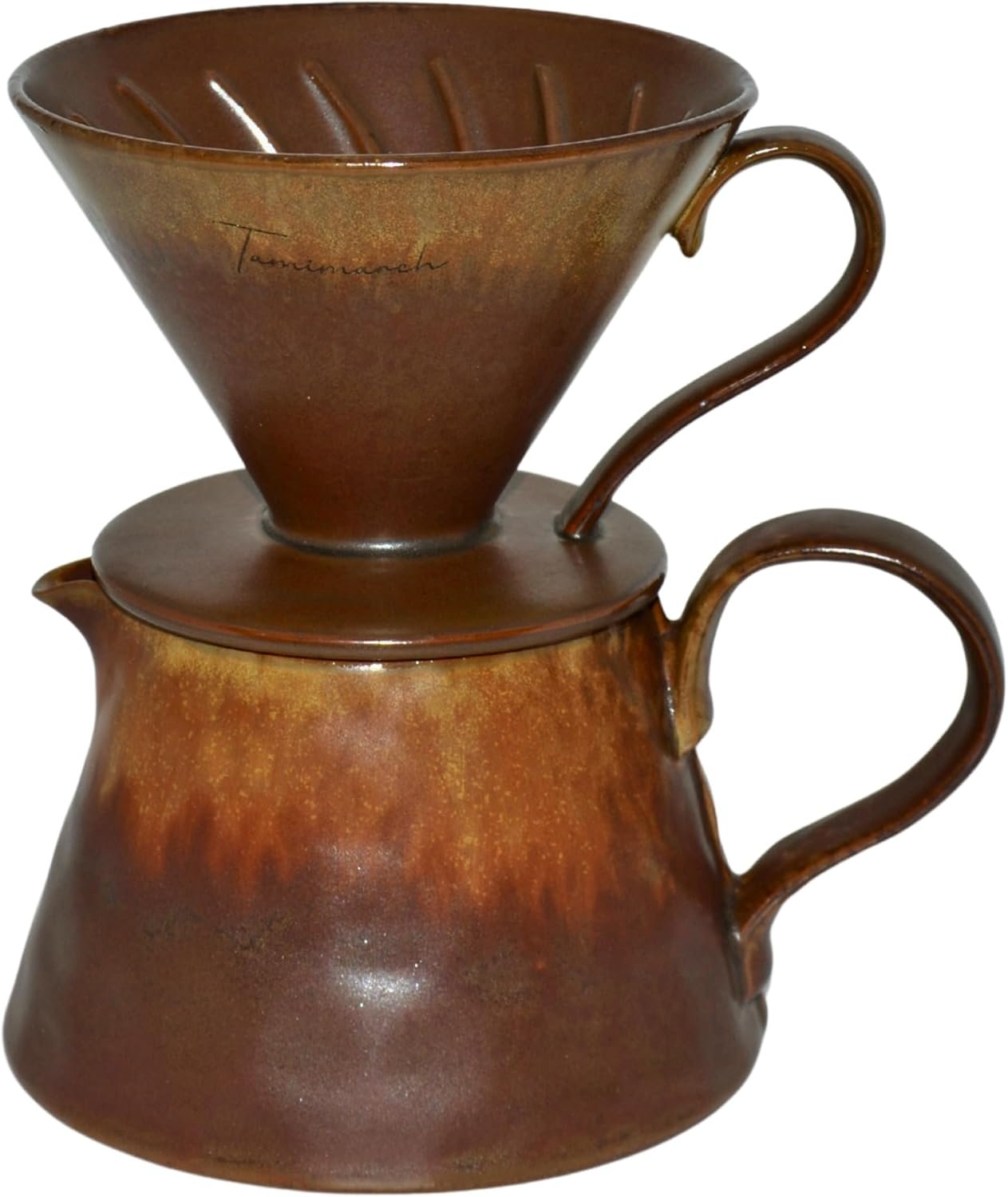 Artistic Handcrafted Ceramic Pour Over Coffee Set (Iron)