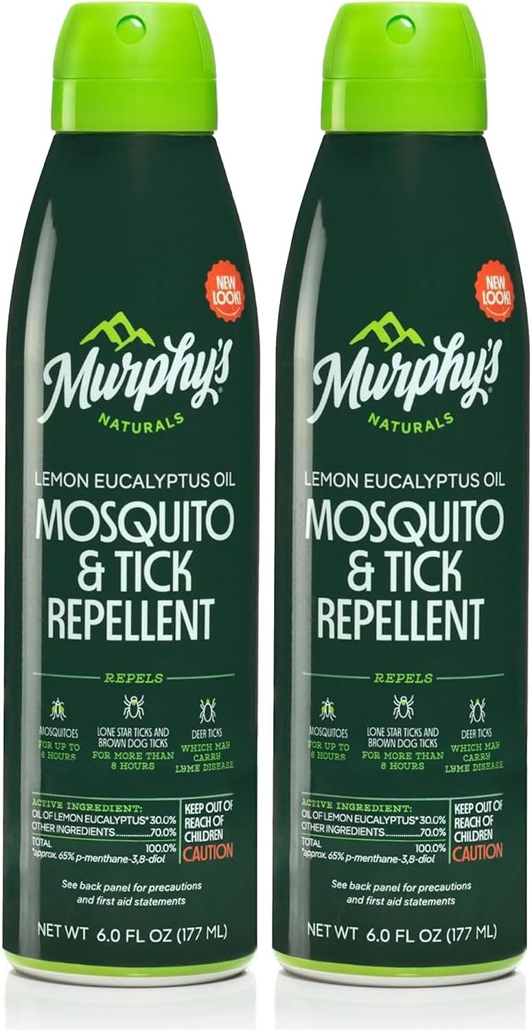 Murphy’s Naturals Mosquito & Tick Bug Repellent Spray, 6 fl oz (Pack of 2)