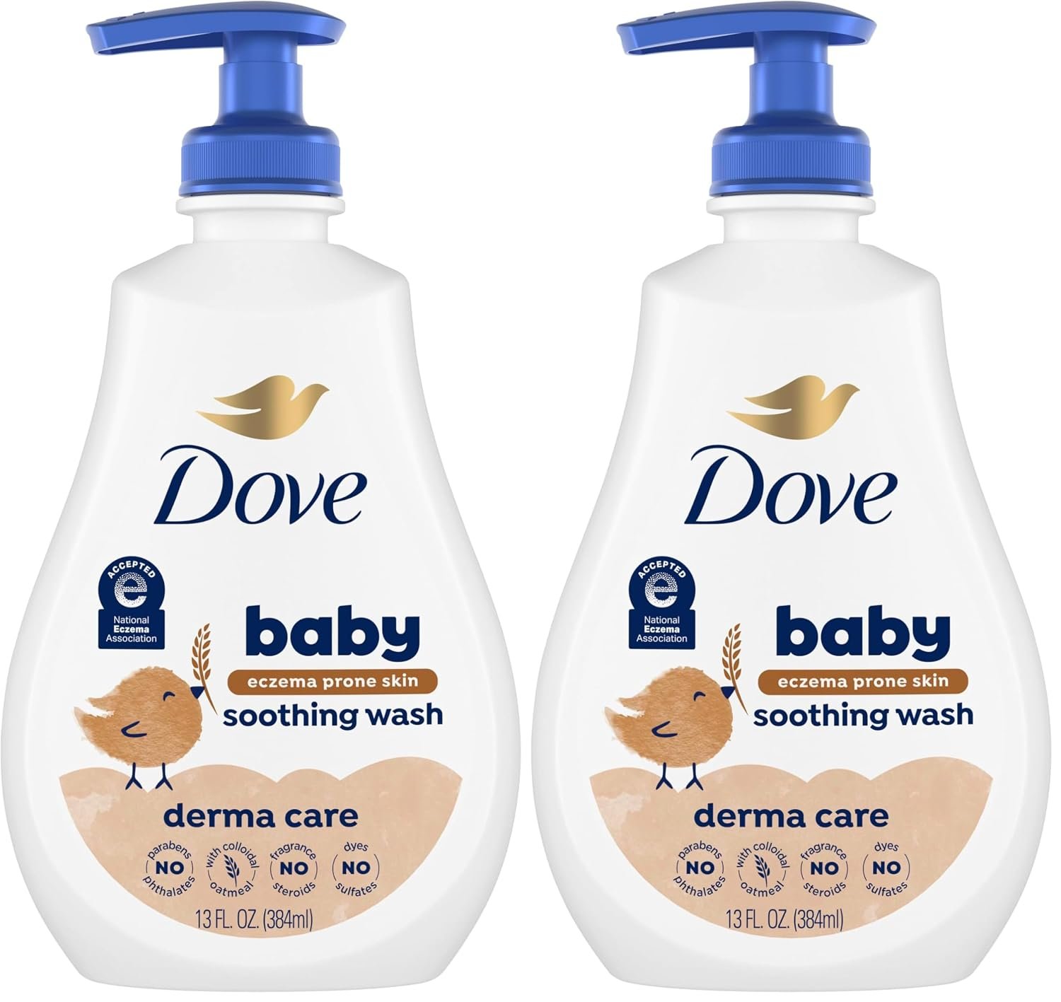 Baby Dove Derma Care Soothing Wash Skin Care with Colloidal Oatmeal Suitable for eczema prone skin 13 oz,(Pack of 2)