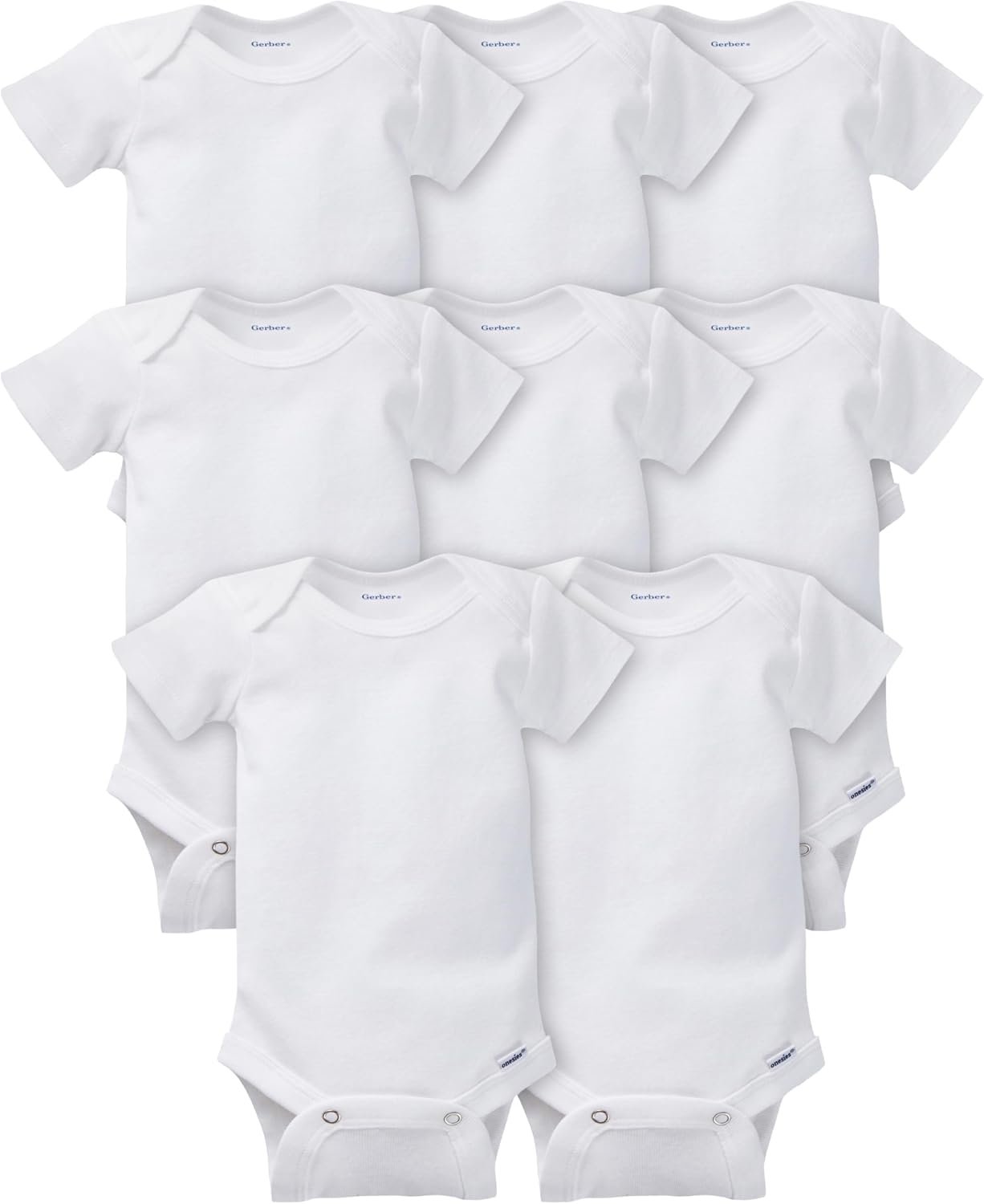 Gerber Baby Girls’ 8-pack Short Sleeve Onesies Bodysuits