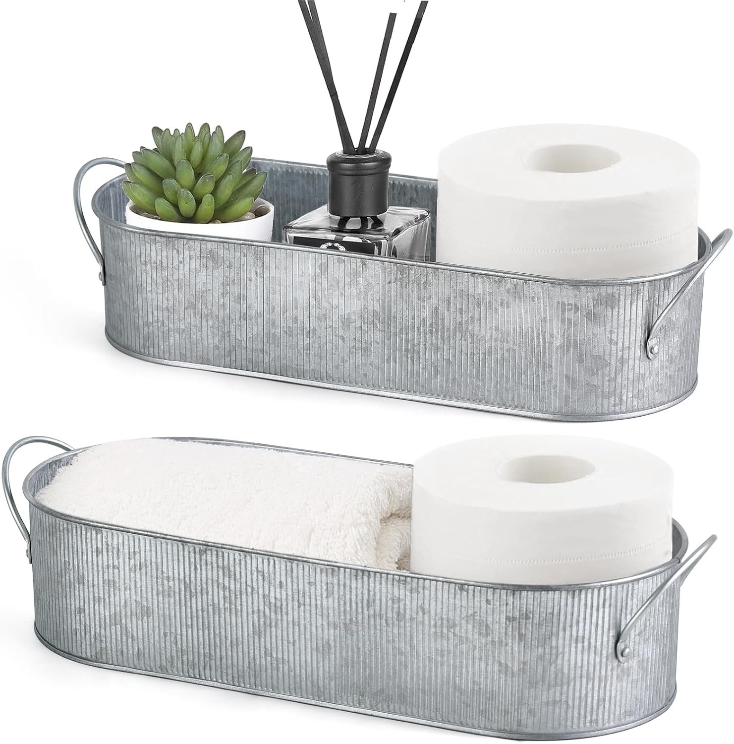 Mkono Metal Storage Basket, Toilet Paper Holder Bathroom decor, 2 Pack