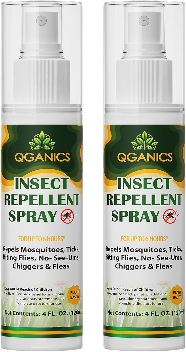 Mosquito Repellent Spray for Body 4 Fl Oz, Natural Bug Spray Travel Size, Plant-Based Ingredients, DEET-Free, Insect Repellent Spray for Skin(2 Pack)