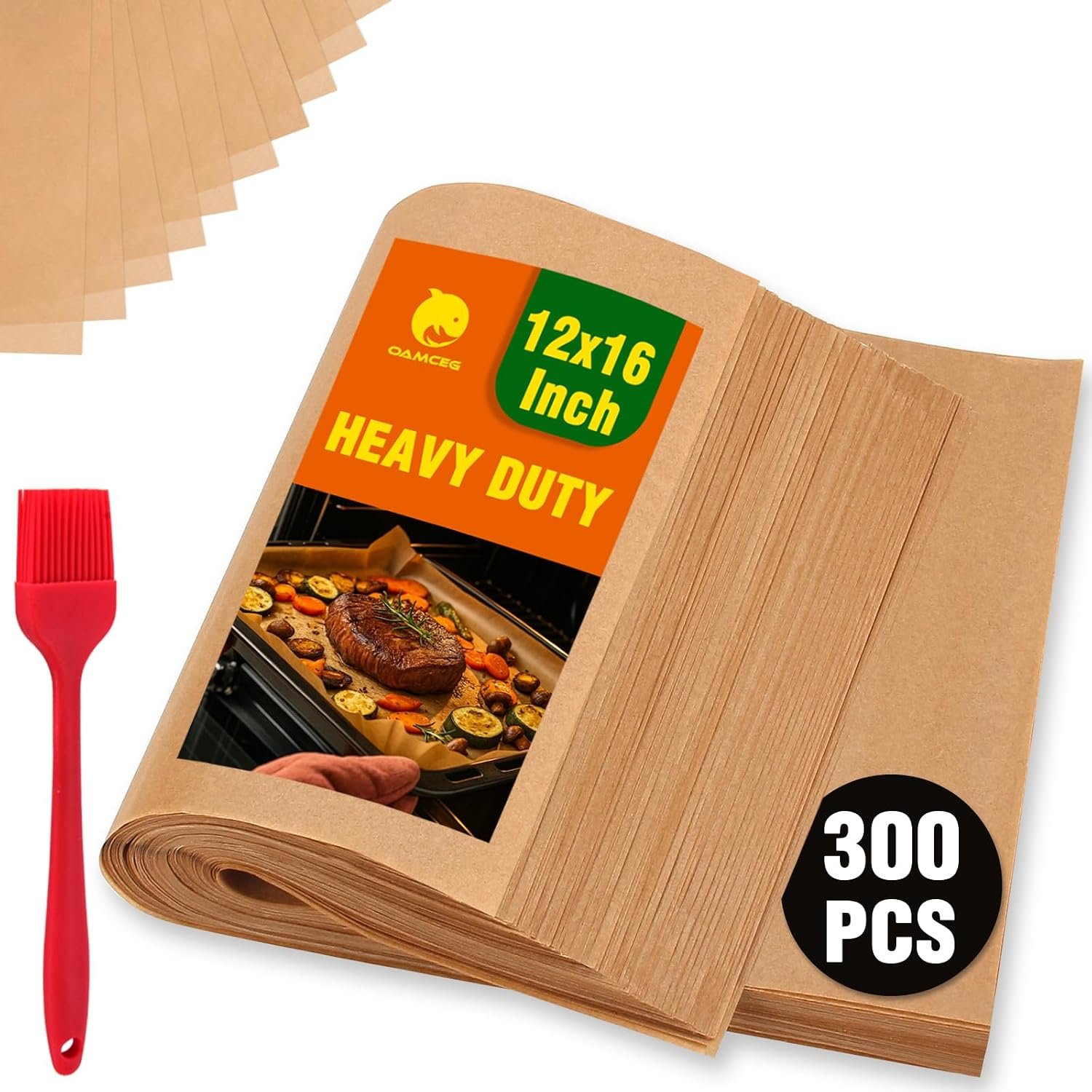 OAMCEG 300 PCS Parchment Paper Sheets, 12 x 16 Inch Precut Baking Paper