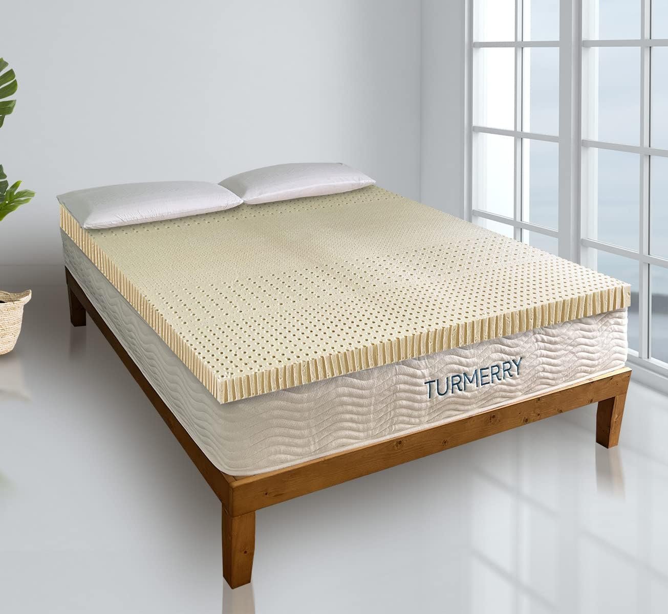 7 Zone Green Natural Organic Latex Mattress Topper King Size – 3 inch – Soft Plush Pillow Top – GOLS Certified Latex Foam Bed Pad for Side Sleepers Zonal Support Durable and Breathable