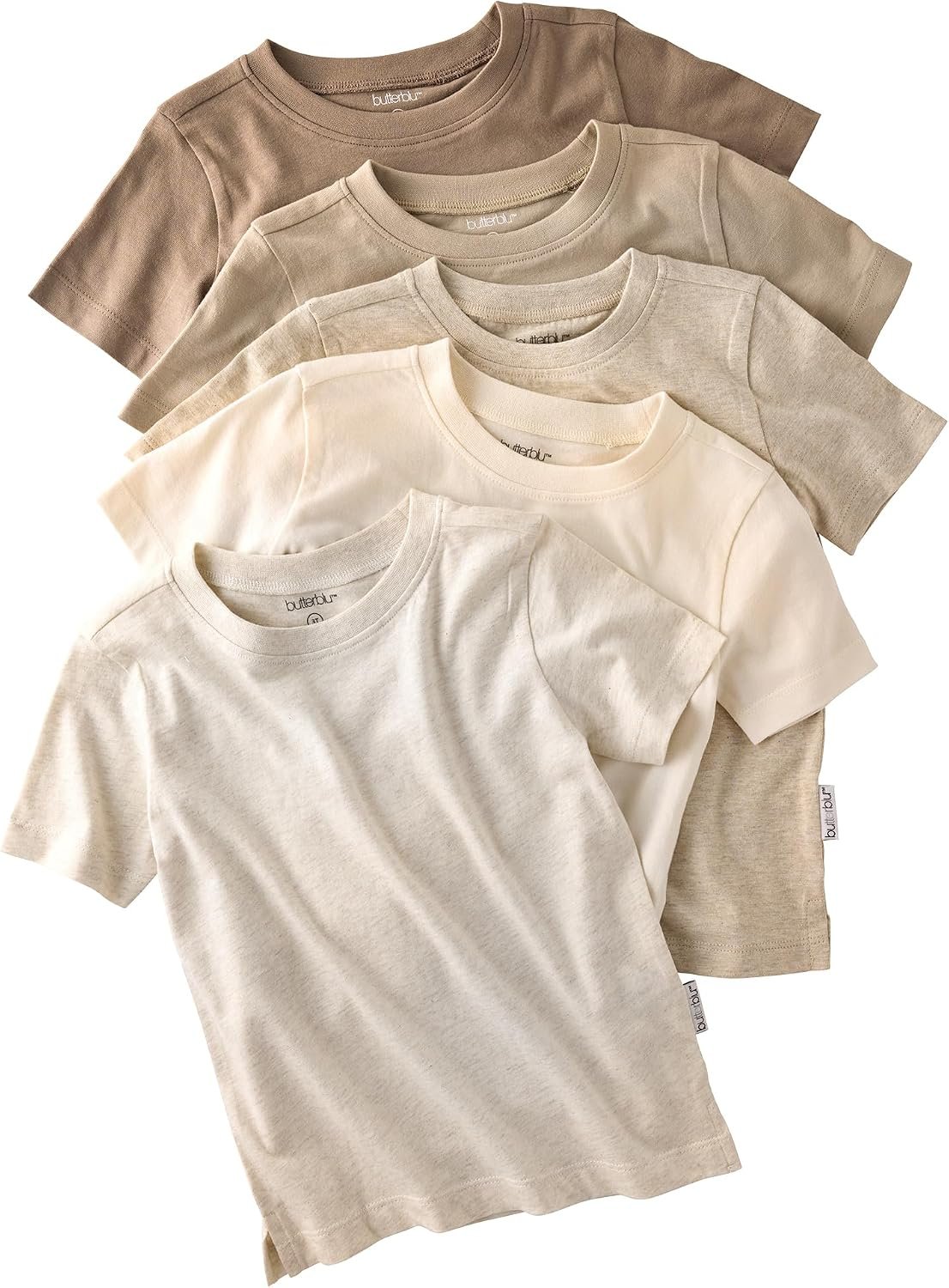 Butterblu Taylor 5-Pack Short Sleeve T-Shirts​ 100% Organic Cotton