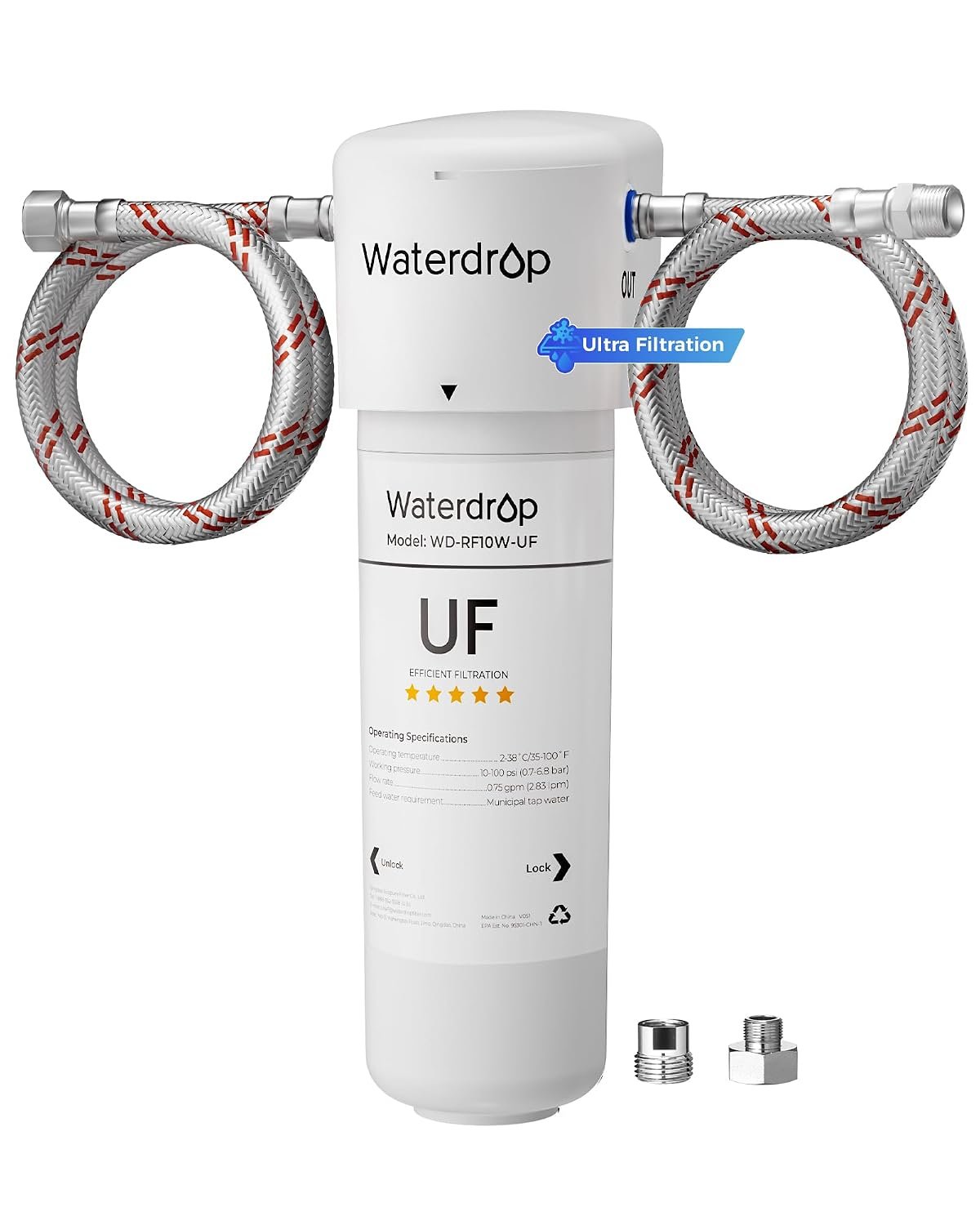 Waterdrop 10UAW-UF 0.01 μm Ultra Filtration Under Sink Water Filter System