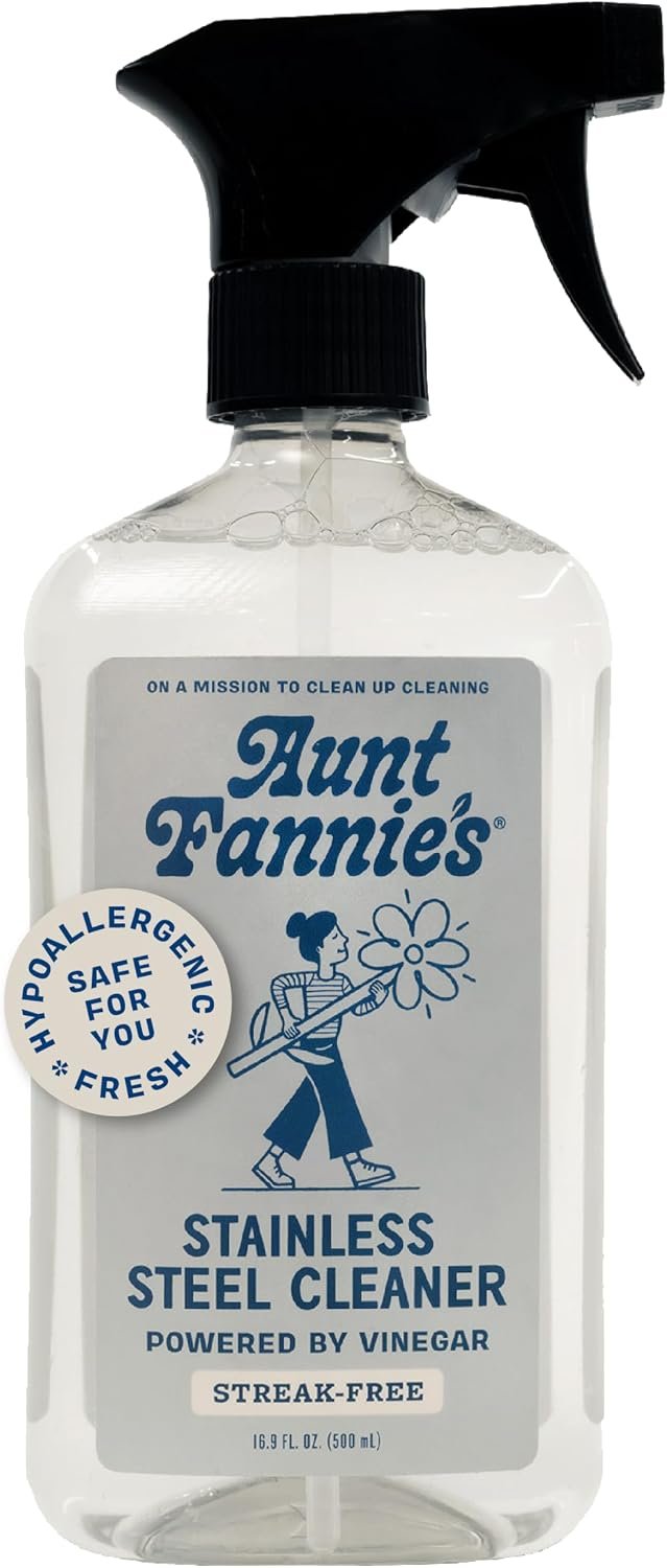 Aunt Fannie’s Stainless Steel Spray Cleaner, Vinegar, 16.9 oz, Pack of 1