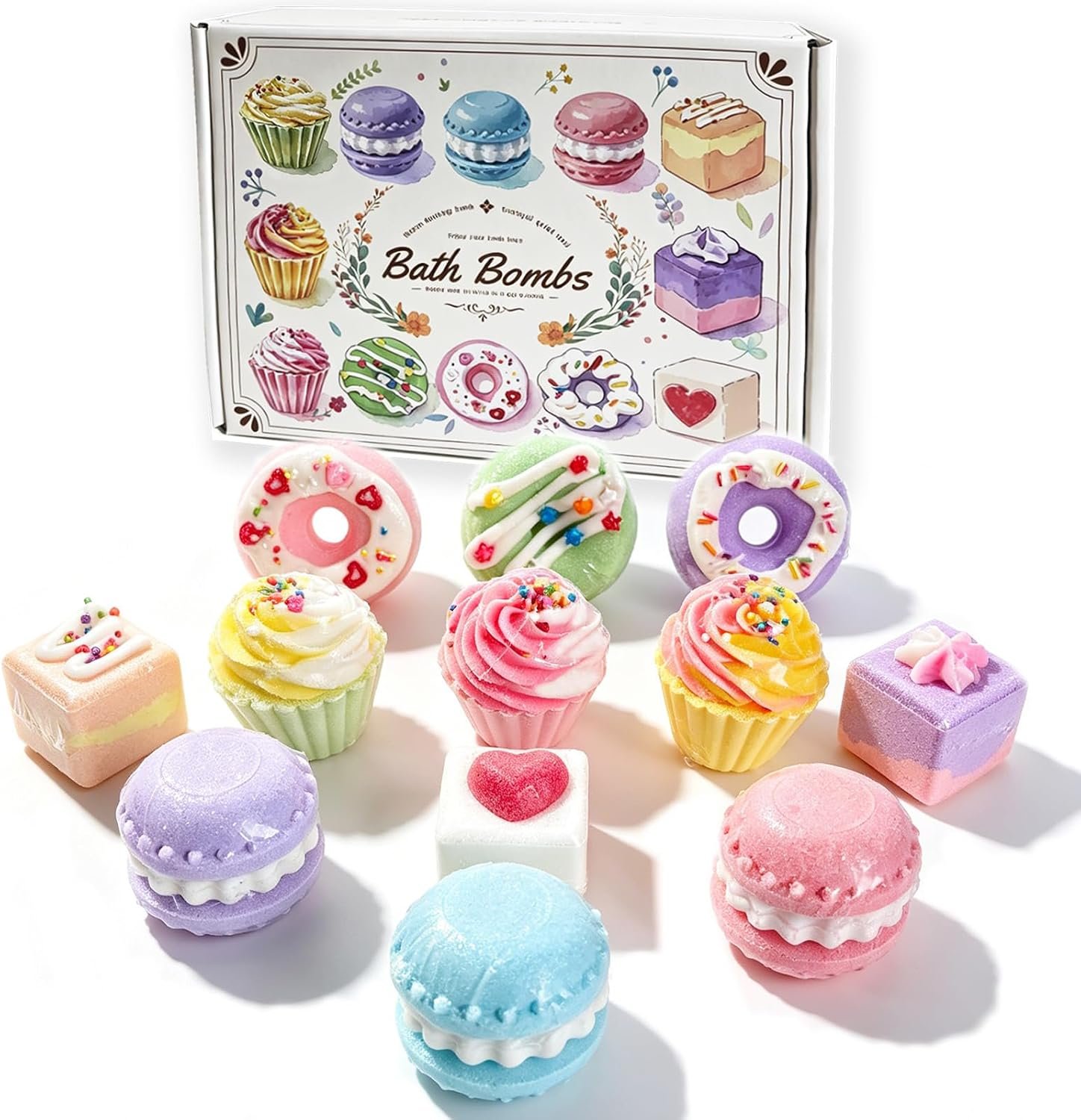 Bath Bombs-12 Natural Bath Bombs for Women Kids Gift Set