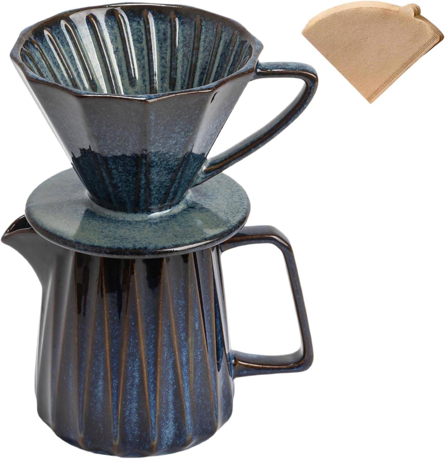 Ceramic Pour Over Coffee Maker With 40 pcs Paper Filter