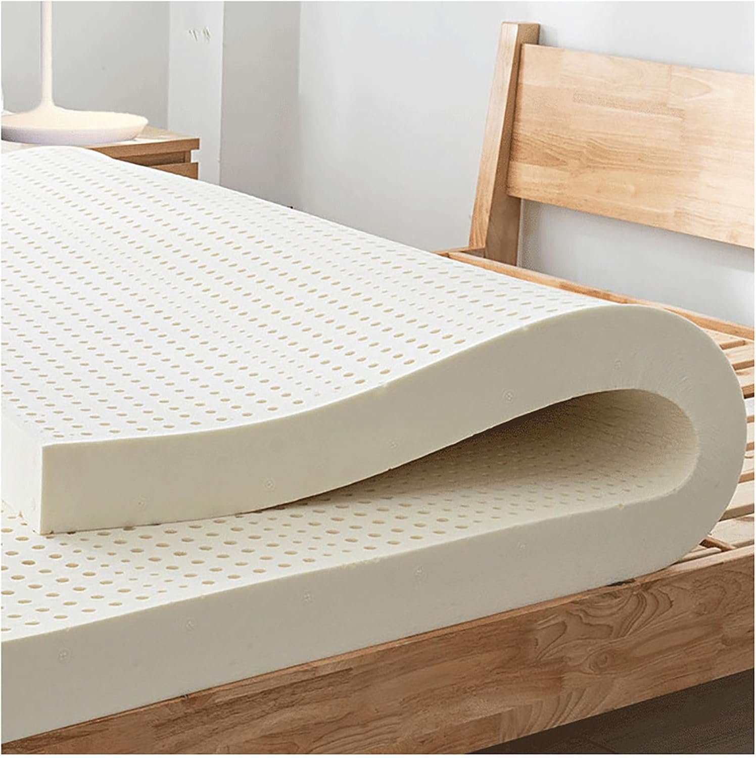 Queen 4″ Firm Natural Latex Mattress Topper – Soothing Pressure Relief for Shoulders, HIPS, Back & Knees – 100% Eco-Friendly Support for Ultimate Comfort