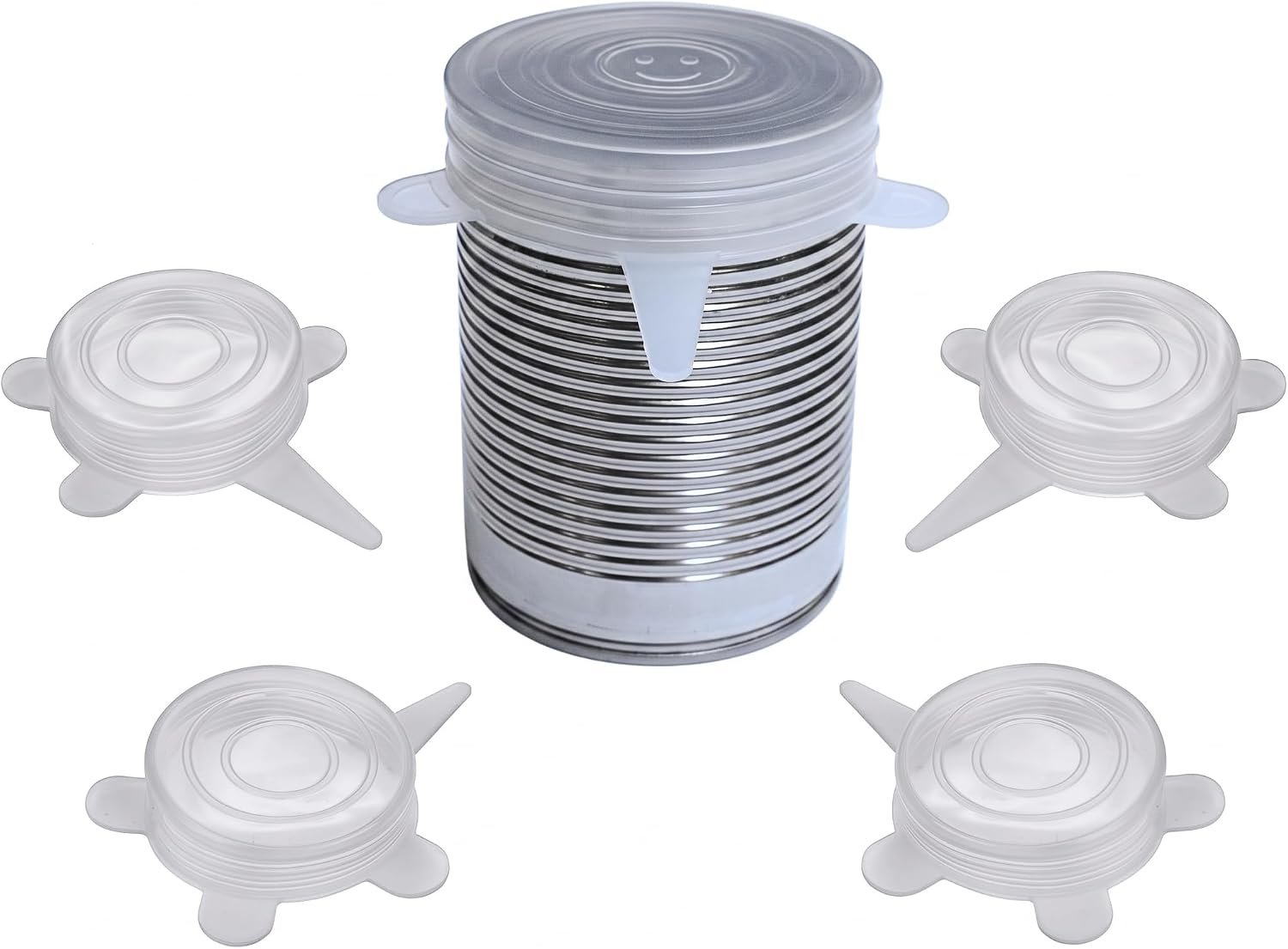 4-Pack Stretchable Silicone Can Covers – Pet and Human Food Storage Lids