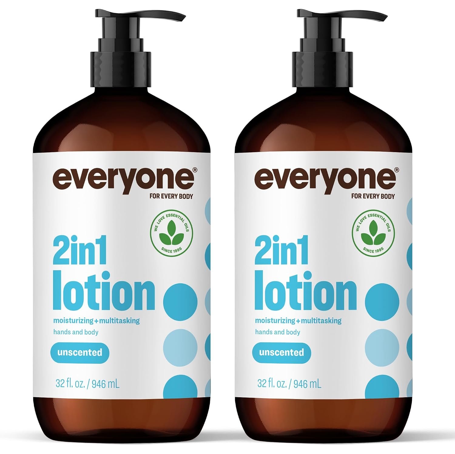 Everyone 2-in-1 Hand & Body Lotion, Unscented, 32 oz 2-Pack