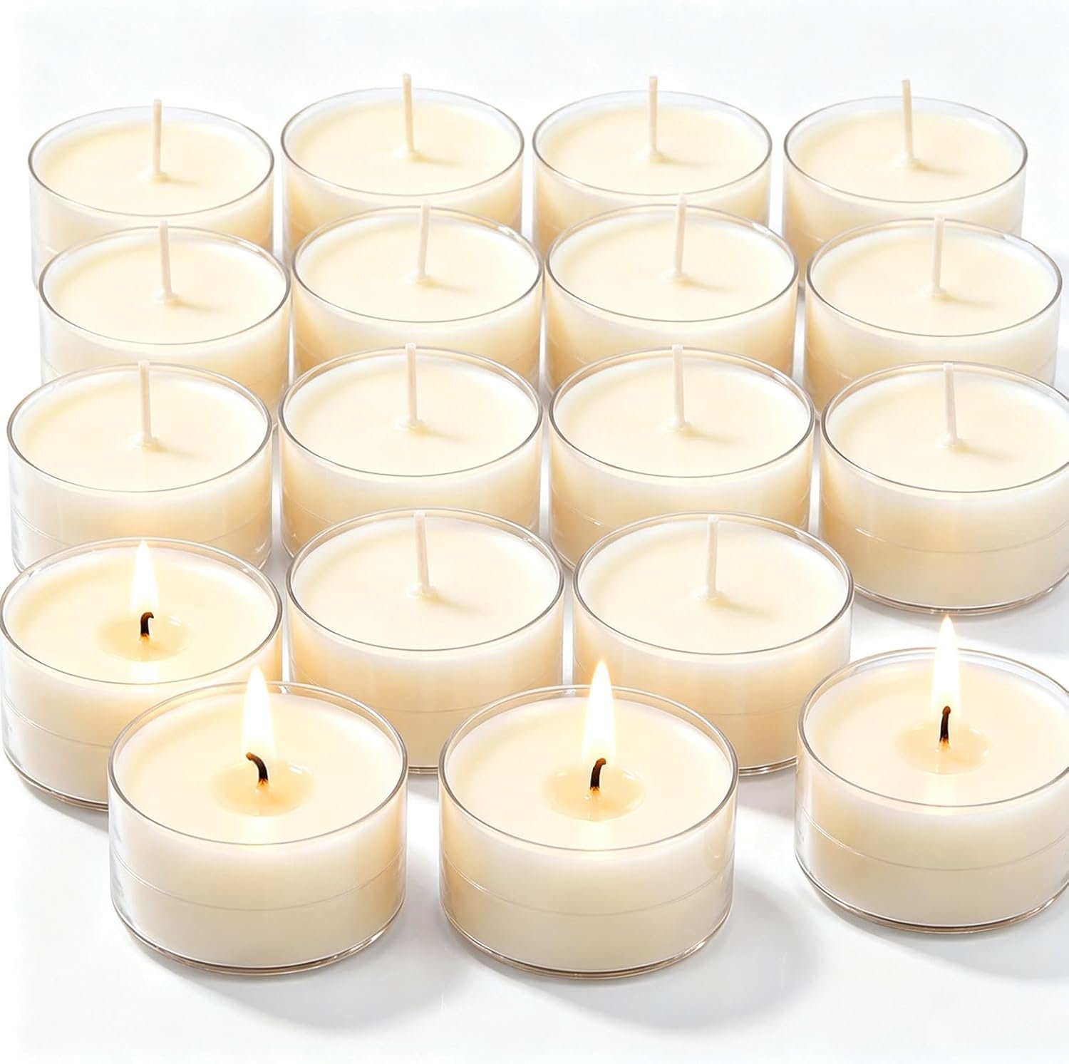 Vanilla Tealight Candles 16 Pack, Beeswax Blend Tea Candle