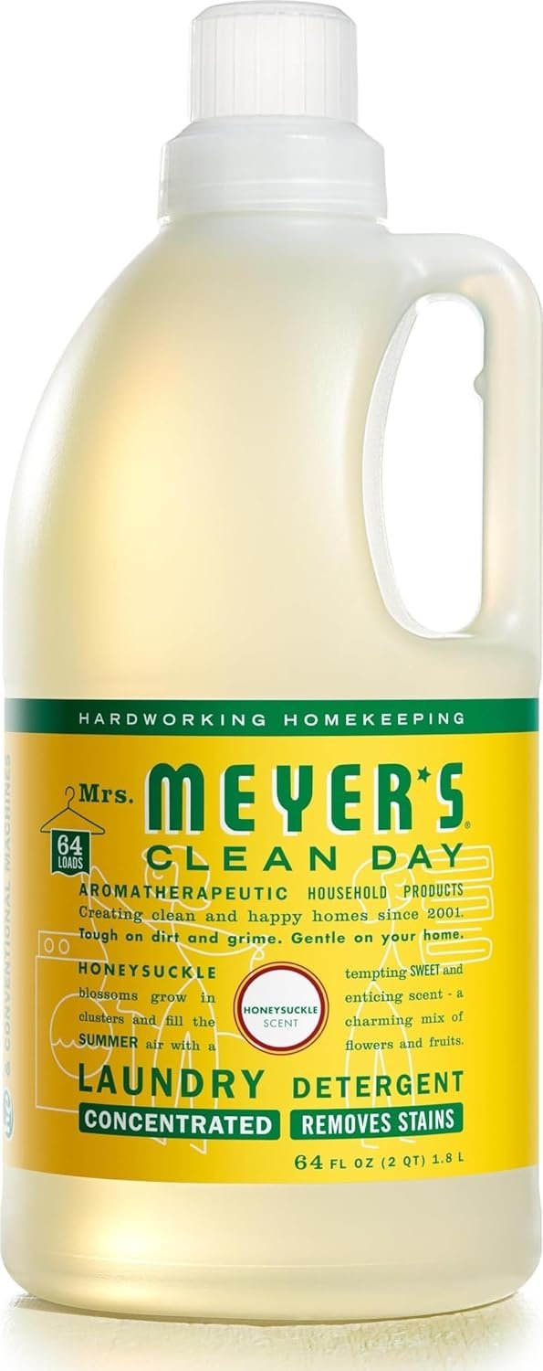 MRS. MEYER’S CLEAN DAY Laundry Detergent, Honeysuckle, 64 Fluid Ounce
